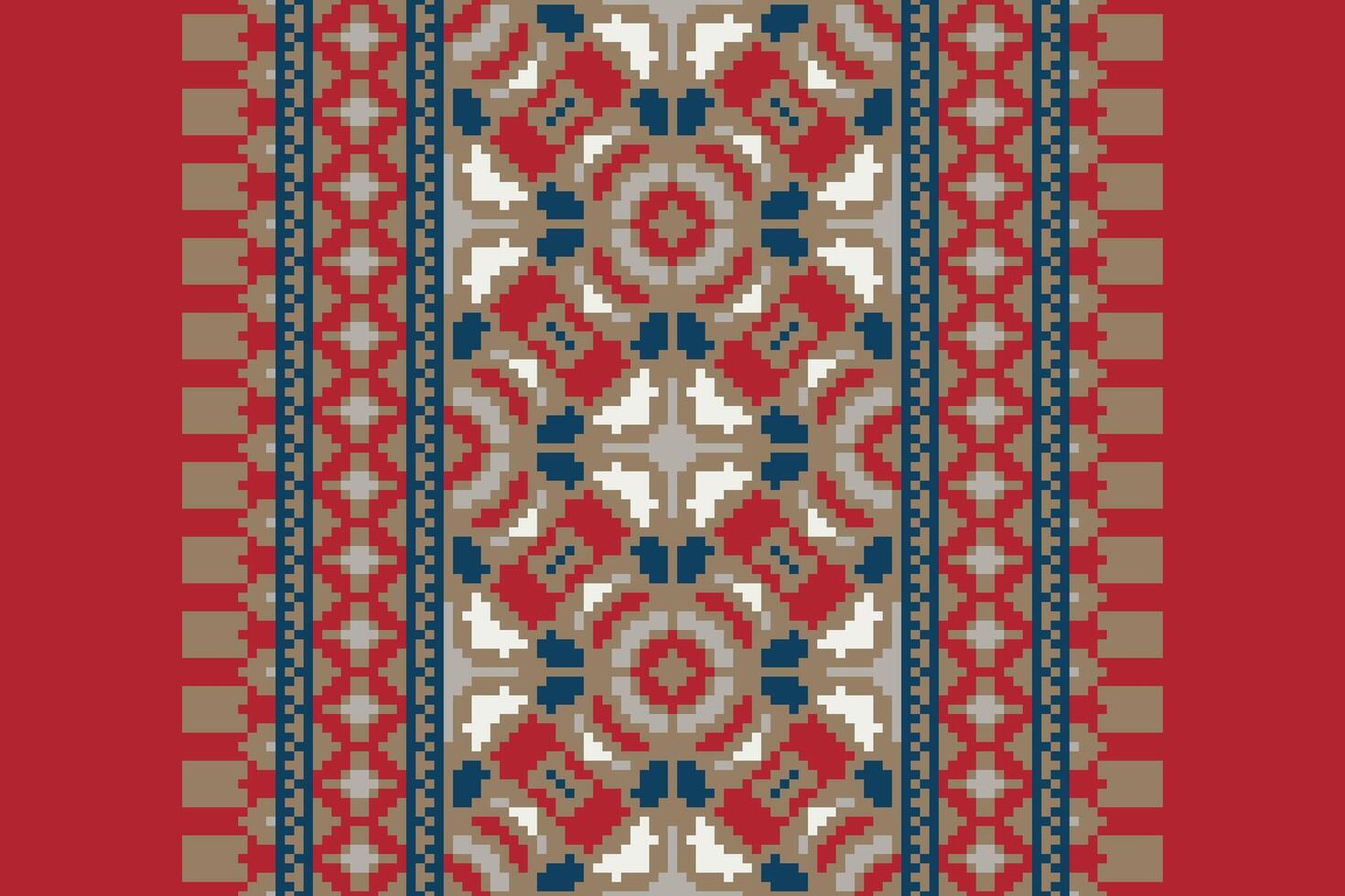 Kurta Pattern Seamless Scandinavian pattern Motif embroidery, Pixel Ikat embroidery Design for Print indigenous art aboriginal art pattern floral kurti mughal border vector