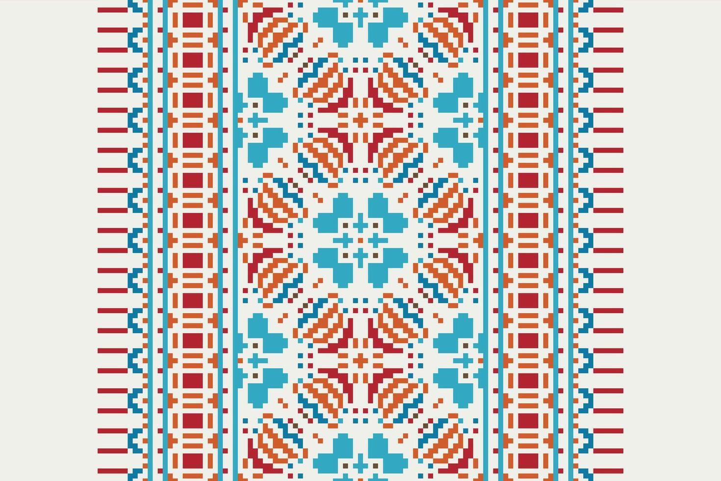 Kurta Pattern Seamless Scandinavian pattern Motif embroidery, Pixel Ikat embroidery Design for Print scarf hijab pattern kerchief Pixel Ikat Silk kurti model mughal patterns vector