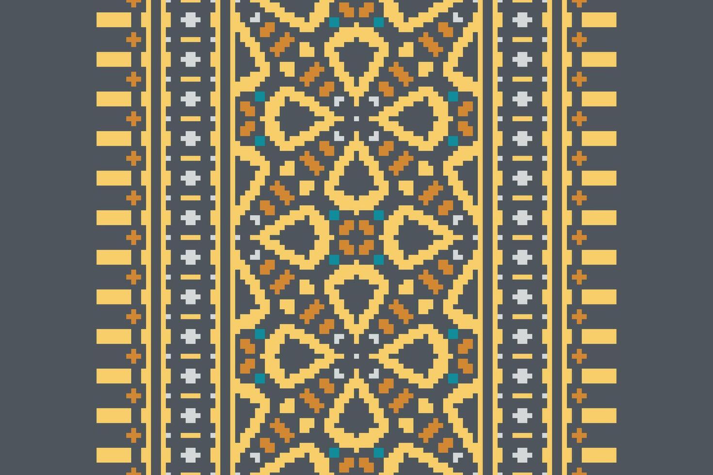 Punjabi Pattern Seamless Native American, Motif embroidery, Pixel Ikat embroidery Design for Print indonesian batik motif embroidery native american kurta mughal design vector