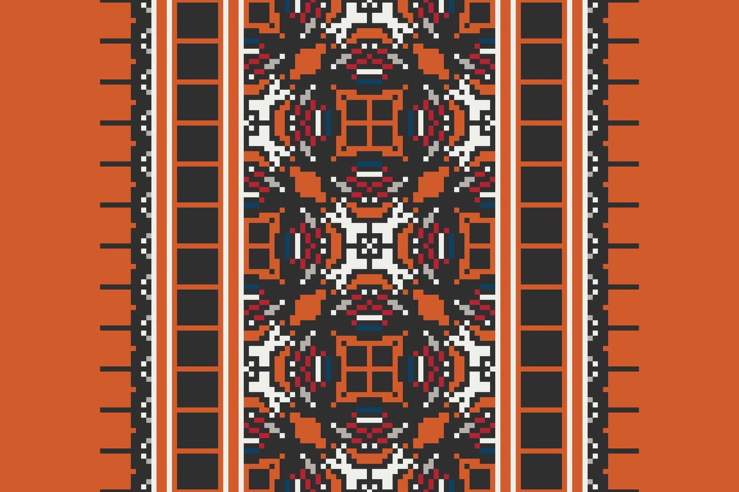 Kurta Pattern Seamless Scandinavian pattern Motif embroidery, Pixel Ikat embroidery Design for Print tapestry floral kimono repeat pattern lacing spanish motif vector