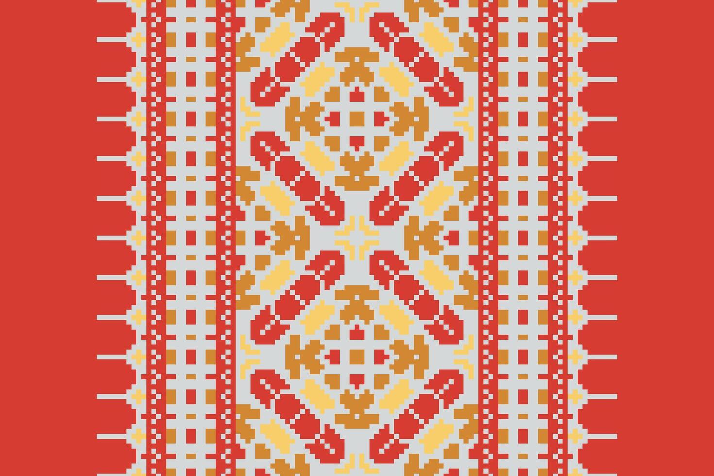 Punjabi Pattern Seamless Native American, Motif embroidery, Pixel Ikat embroidery Design for Print indigenous art aboriginal art pattern floral kurti mughal border vector