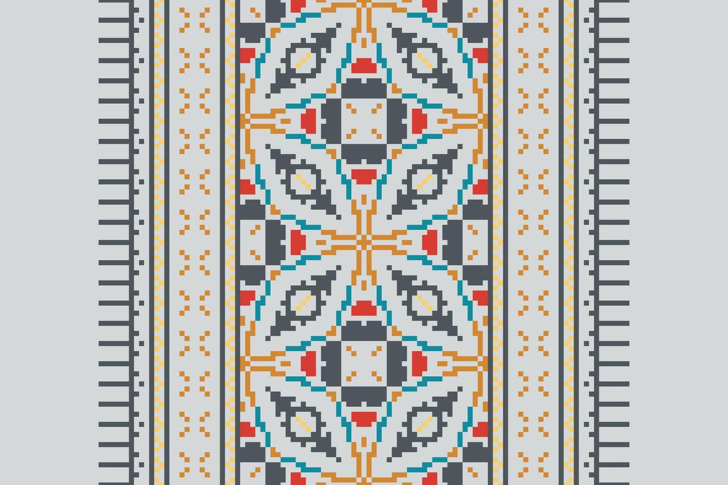 Punjabi Pattern Seamless Native American, Motif embroidery, Pixel Ikat embroidery Design for Print Texture fabric saree sari carpet. kurta patola saree vector