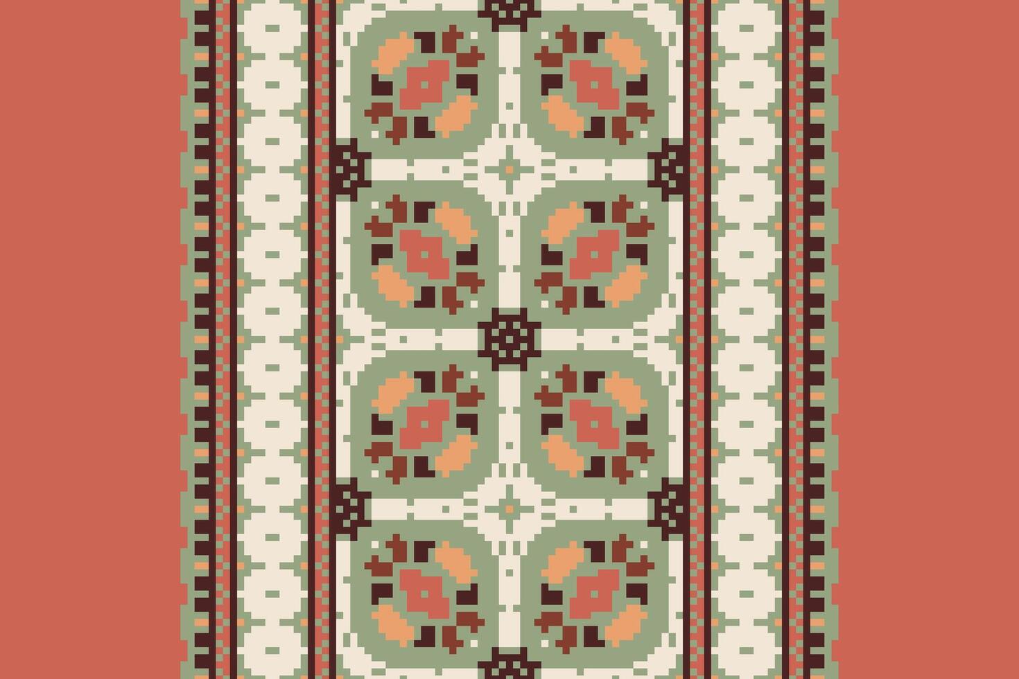 Punjabi Pattern Seamless Bandana print silk Motif embroidery, Pixel Ikat embroidery Design for Print scandinavian pattern saree ethnic nativity gypsy pattern vector
