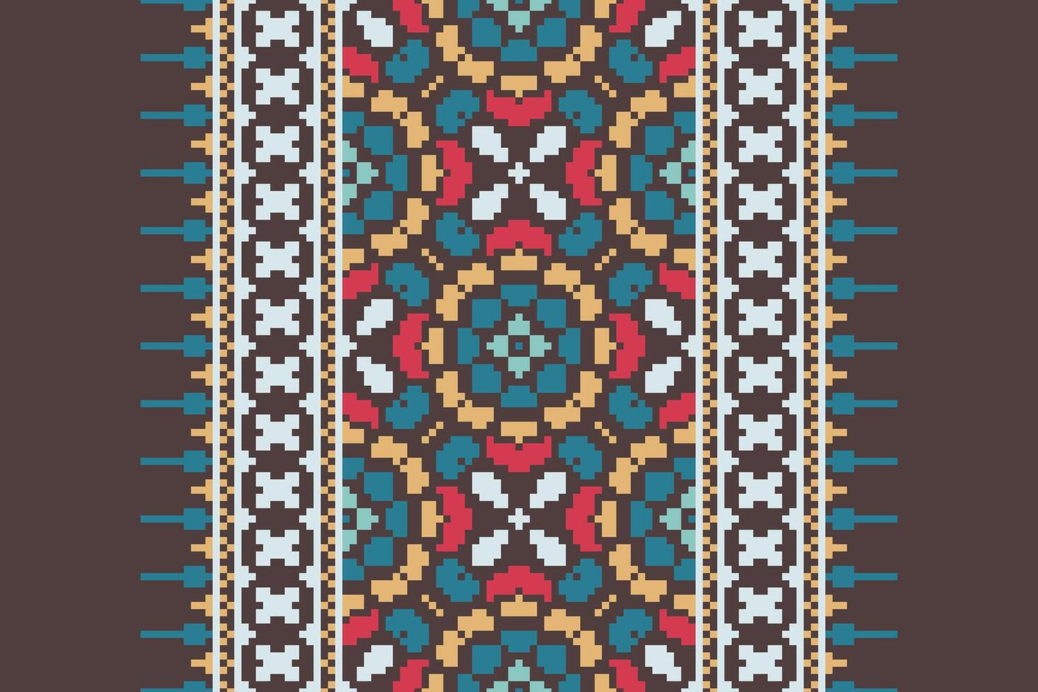 Punjabi Pattern Seamless Bandana print silk Motif embroidery, Pixel Ikat embroidery Design for Print australian curtain pattern geometric pillow model kurti mughal flowers vector
