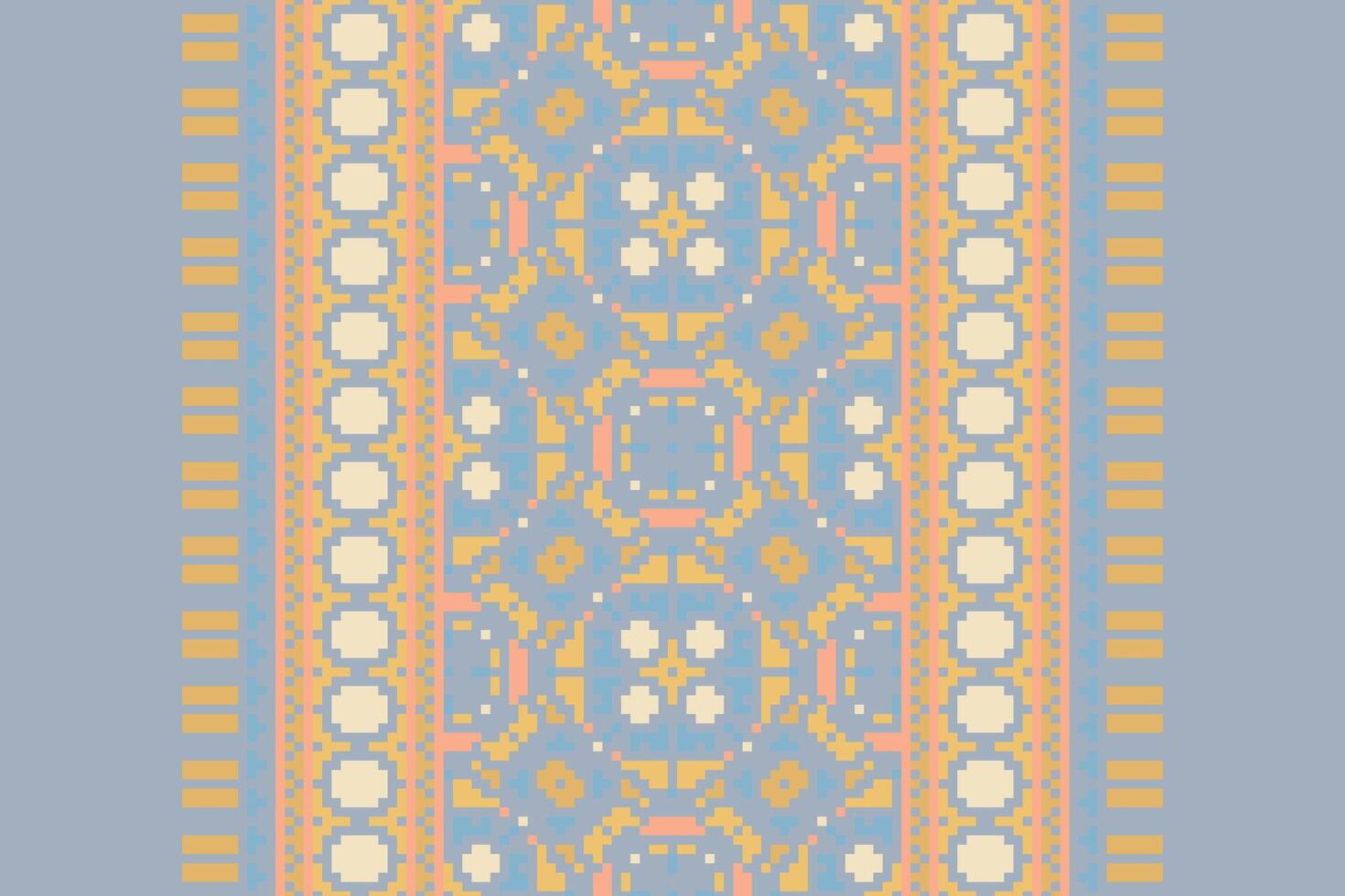 Punjabi Pattern Seamless Australian aboriginal pattern Motif embroidery, Pixel Ikat embroidery Design for Print Texture fabric saree sari carpet. kurta patola saree vector