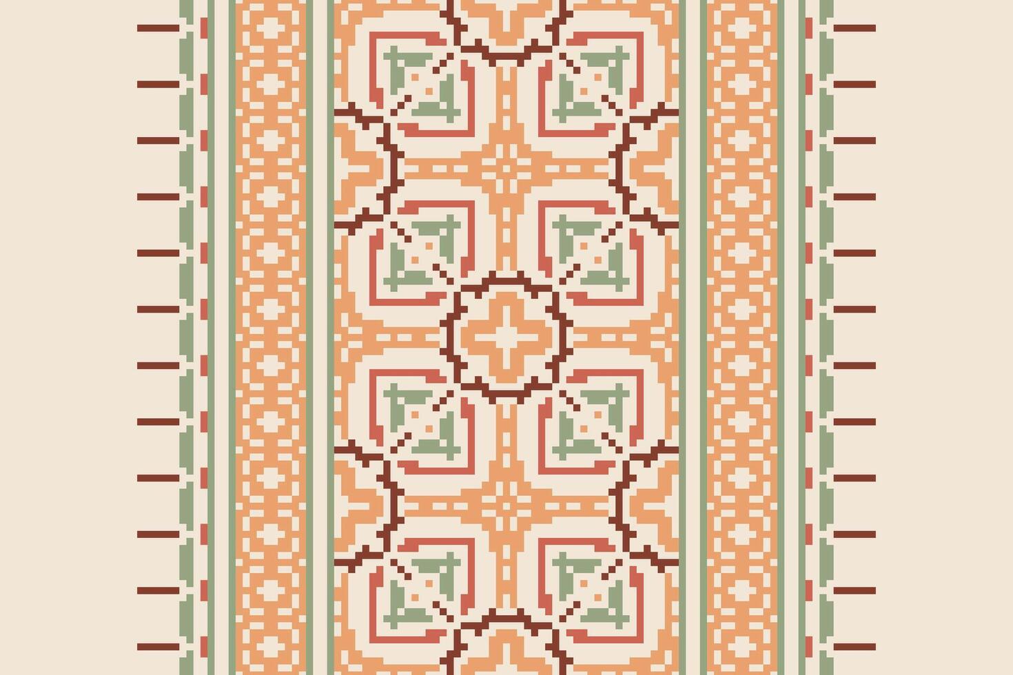 Punjabi Pattern Seamless Bandana print silk Motif embroidery, Pixel Ikat embroidery Design for Print tapestry floral kimono repeat pattern lacing spanish motif vector