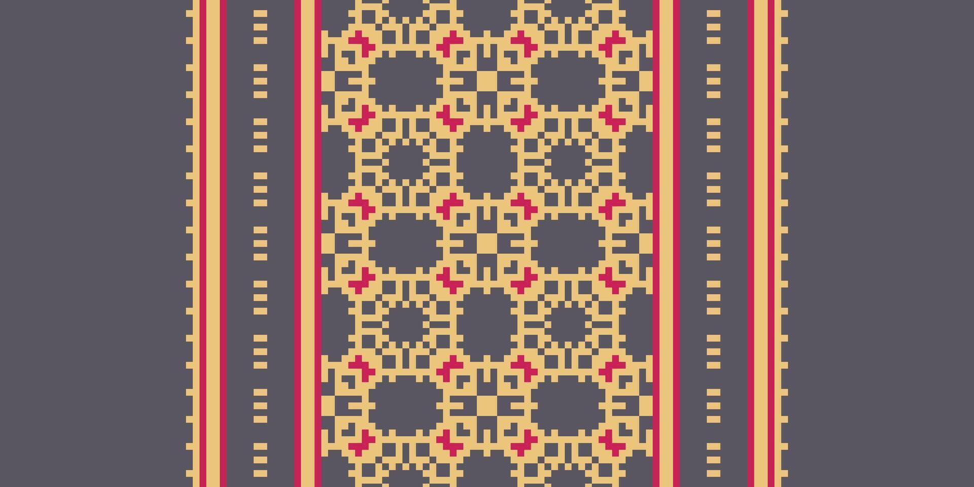Motif folklore pattern Seamless Australian aboriginal pattern Motif embroidery, Pixel Ikat embroidery Design for Print tapestry floral kimono repeat pattern lacing spanish motif vector