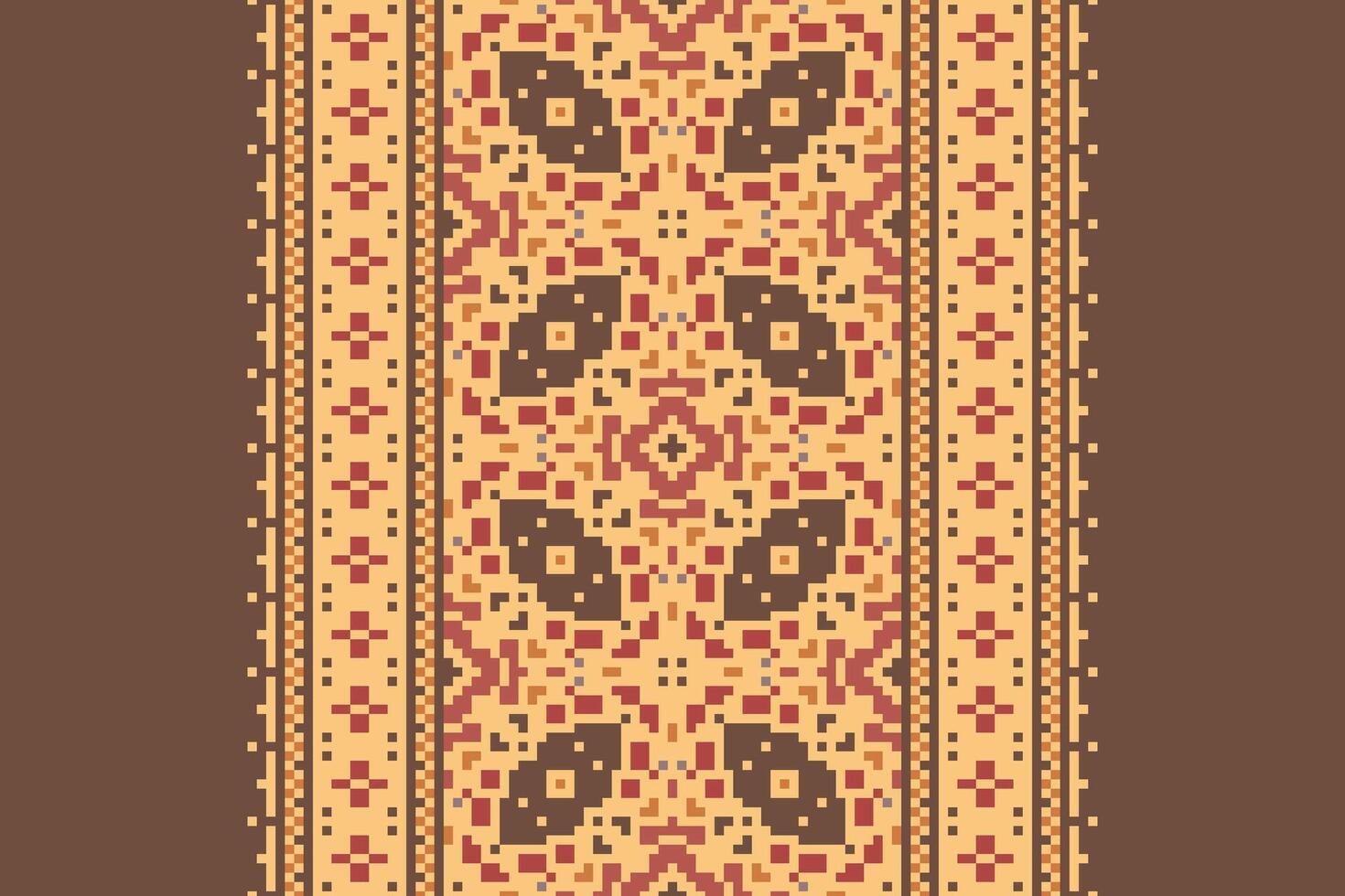 Punjabi Pattern Seamless Mughal architecture Motif embroidery, Pixel Ikat embroidery Design for Print egyptian pattern tibetan mandala bandanna vector