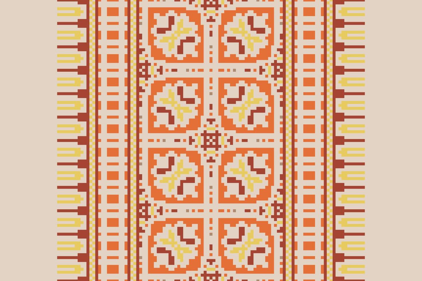 Punjabi Pattern Seamless Mughal architecture Motif embroidery, Pixel Ikat embroidery Design for Print scandinavian pattern saree ethnic nativity gypsy pattern vector