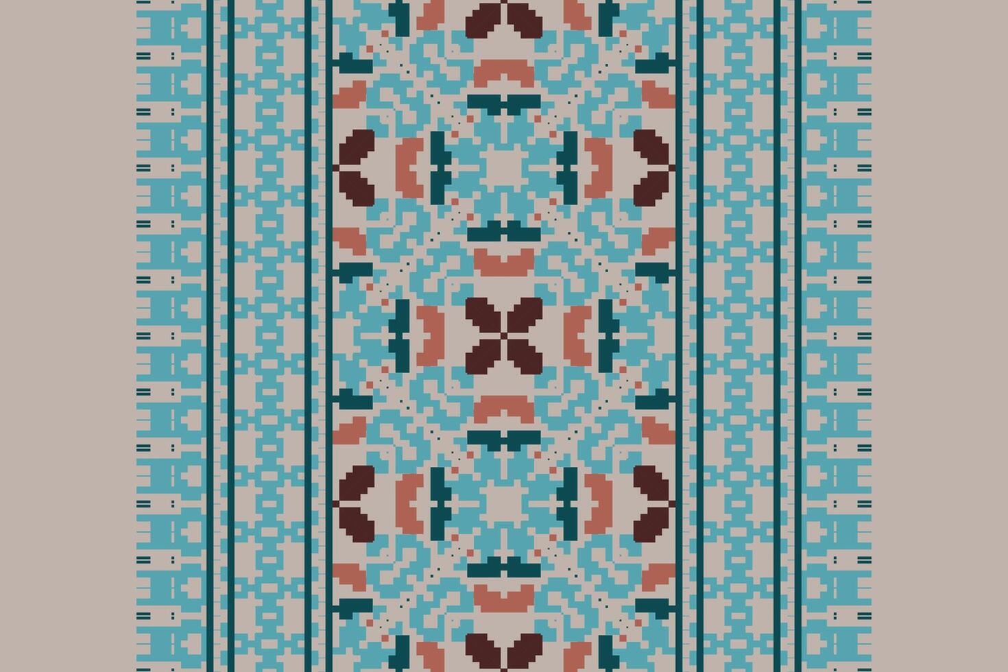 Punjabi Pattern Seamless Mughal architecture Motif embroidery, Pixel Ikat embroidery Design for Print scarf hijab pattern kerchief Pixel Ikat Silk kurti model mughal patterns vector