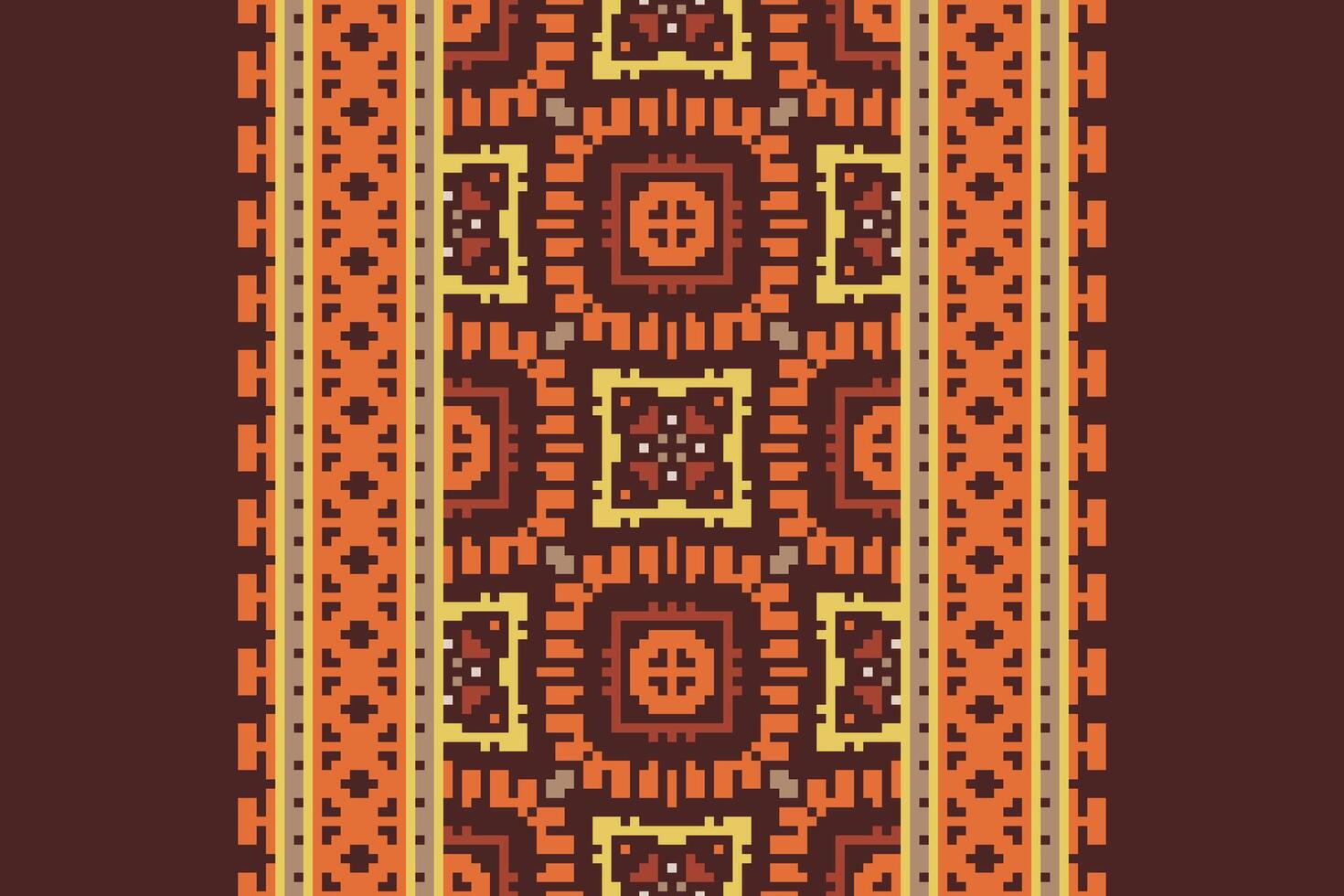 Punjabi Pattern Seamless Mughal architecture Motif embroidery, Pixel Ikat embroidery Design for Print tie dyeing pillowcase sambal puri kurti mughal architecture vector