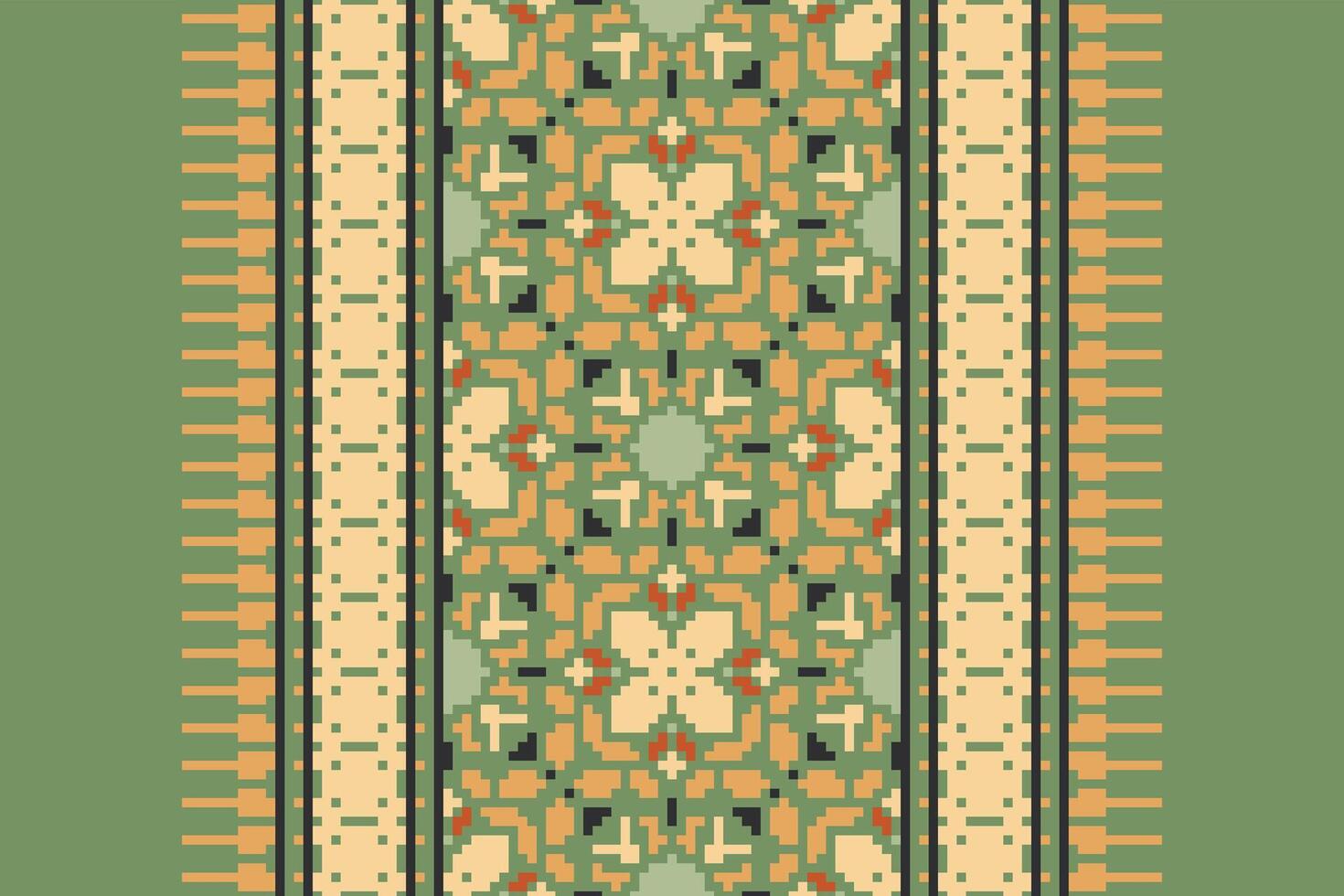 Punjabi Pattern Seamless Scandinavian pattern Motif embroidery, Pixel Ikat embroidery Design for Print kurta pattern mughal motifs tapestry pattern floral repeat vector
