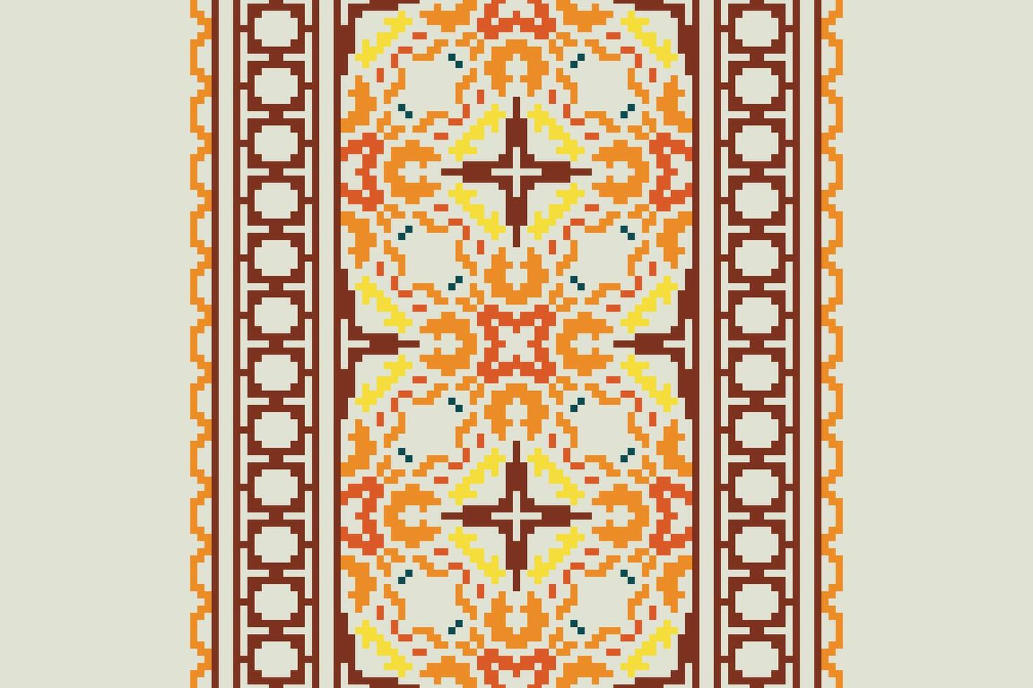 Churidar Pattern Seamless Mughal architecture Motif embroidery, Pixel Ikat embroidery Design for Print indonesian batik motif embroidery native american kurta mughal design vector