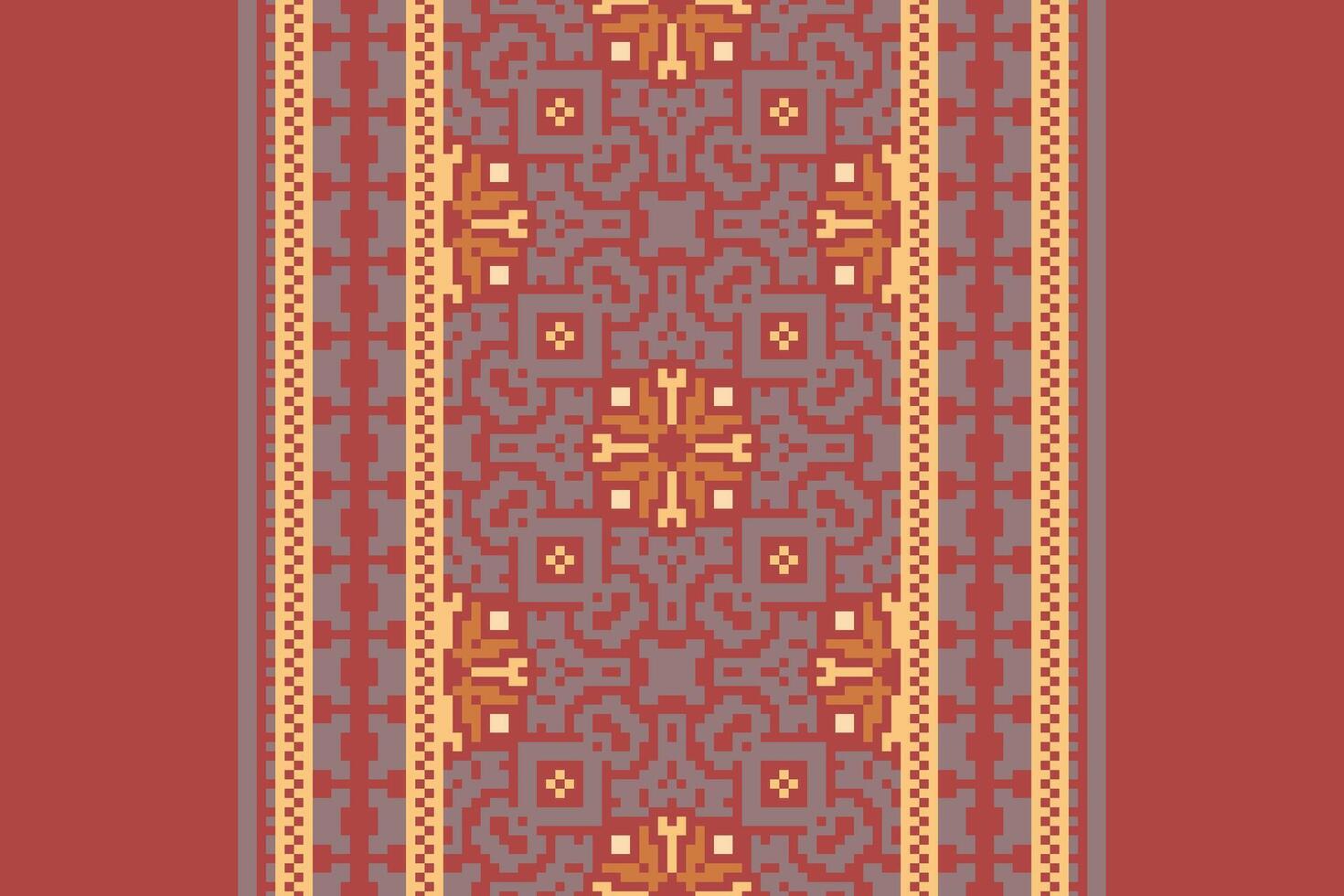 Churidar Pattern Seamless Mughal architecture Motif embroidery, Pixel Ikat embroidery Design for Print egyptian pattern tibetan mandala bandanna vector