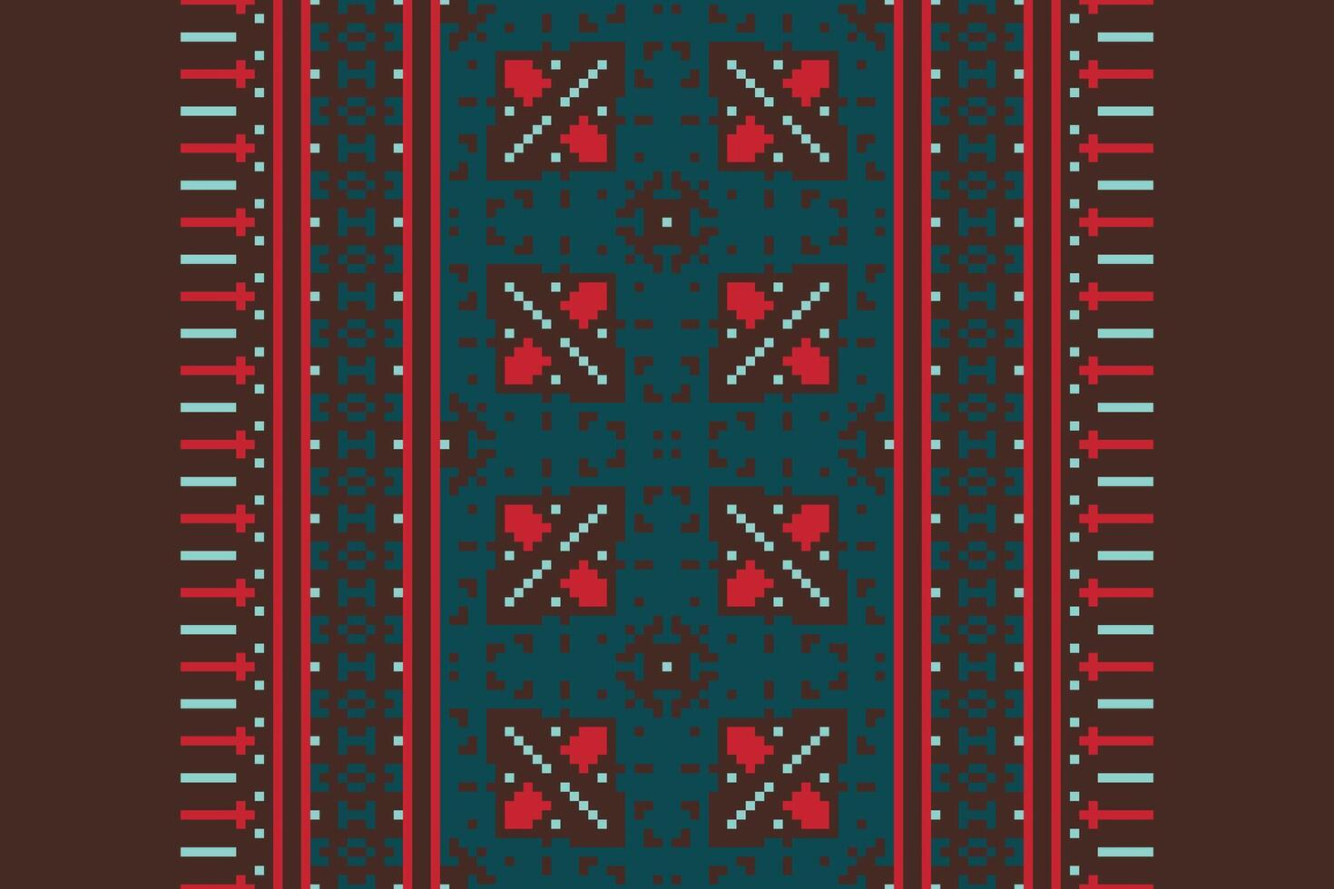 Dhoti Pattern Seamless Native American, Motif embroidery, Pixel Ikat embroidery Design for Print indonesian batik motif embroidery native american kurta mughal design vector