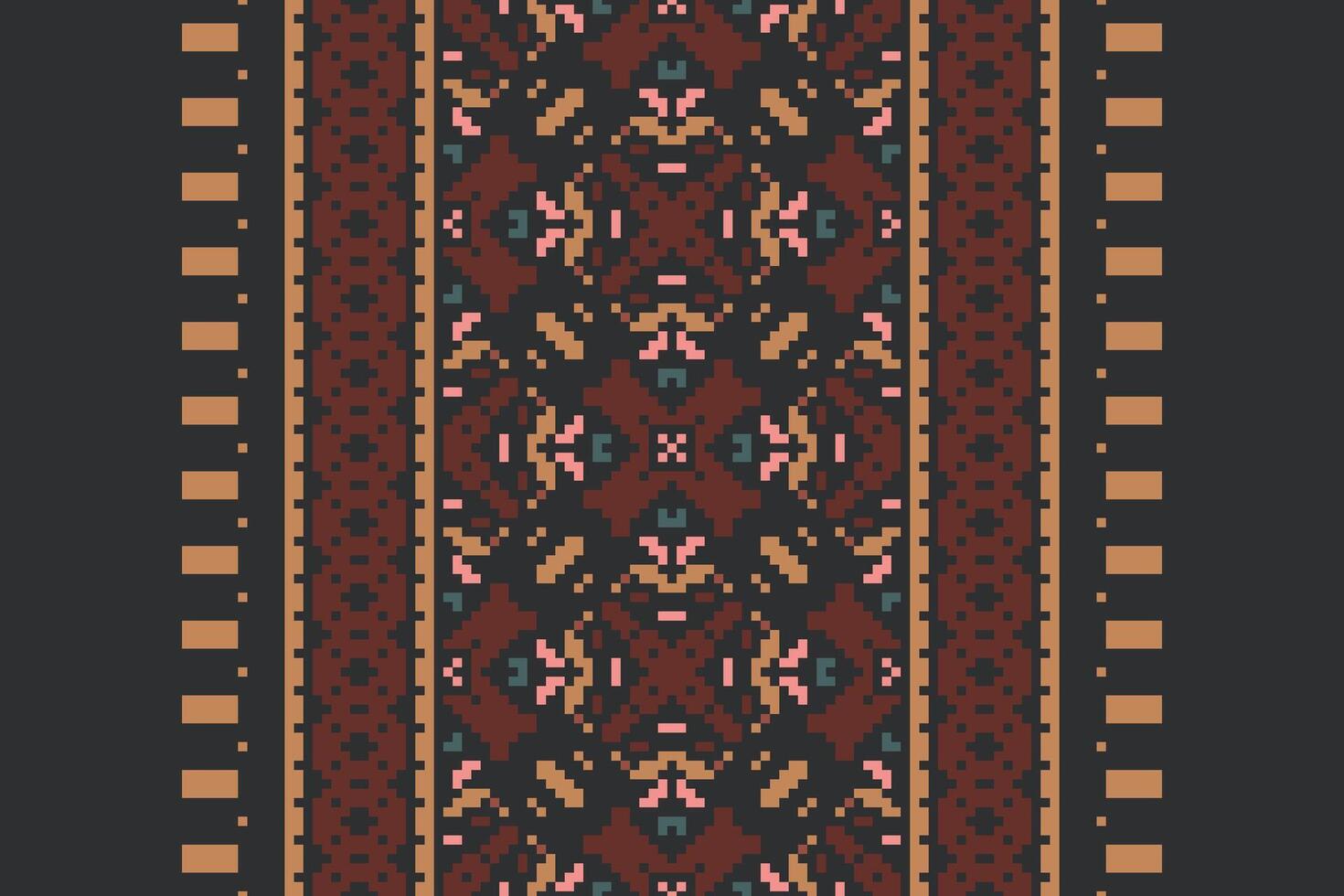 Dhoti Pattern Seamless Bandana print silk Motif embroidery, Pixel Ikat embroidery Design for Print scarf hijab pattern kerchief Pixel Ikat Silk kurti model mughal patterns vector