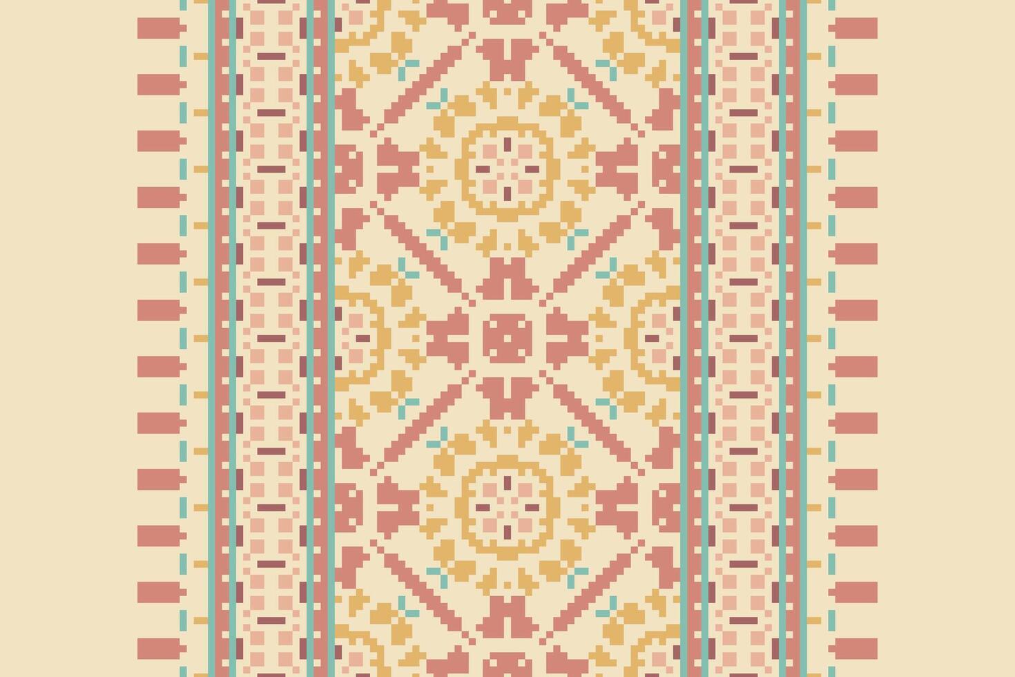 Dhoti Pattern Seamless Bandana print silk Motif embroidery, Pixel Ikat embroidery Design for Print lace pattern seamless pattern vintage shibori jacquard seamless vector