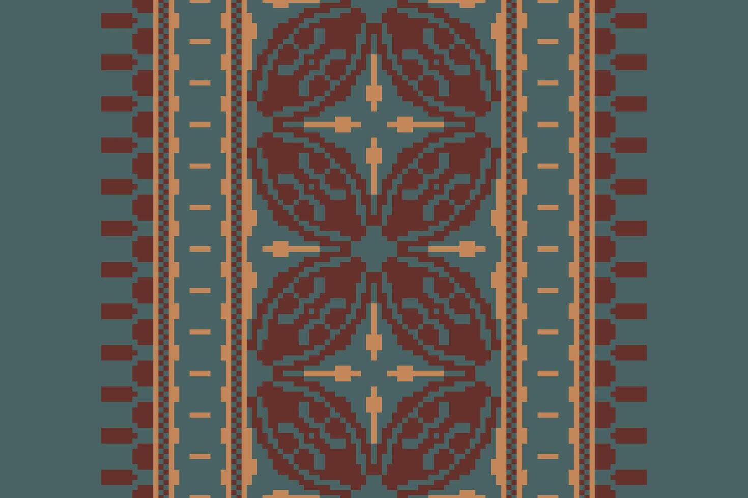 Dhoti Pattern Seamless Bandana print silk Motif embroidery, Pixel Ikat embroidery Design for Print endless arabesque cloth dupatta shawl bandana print silk kurta men vector