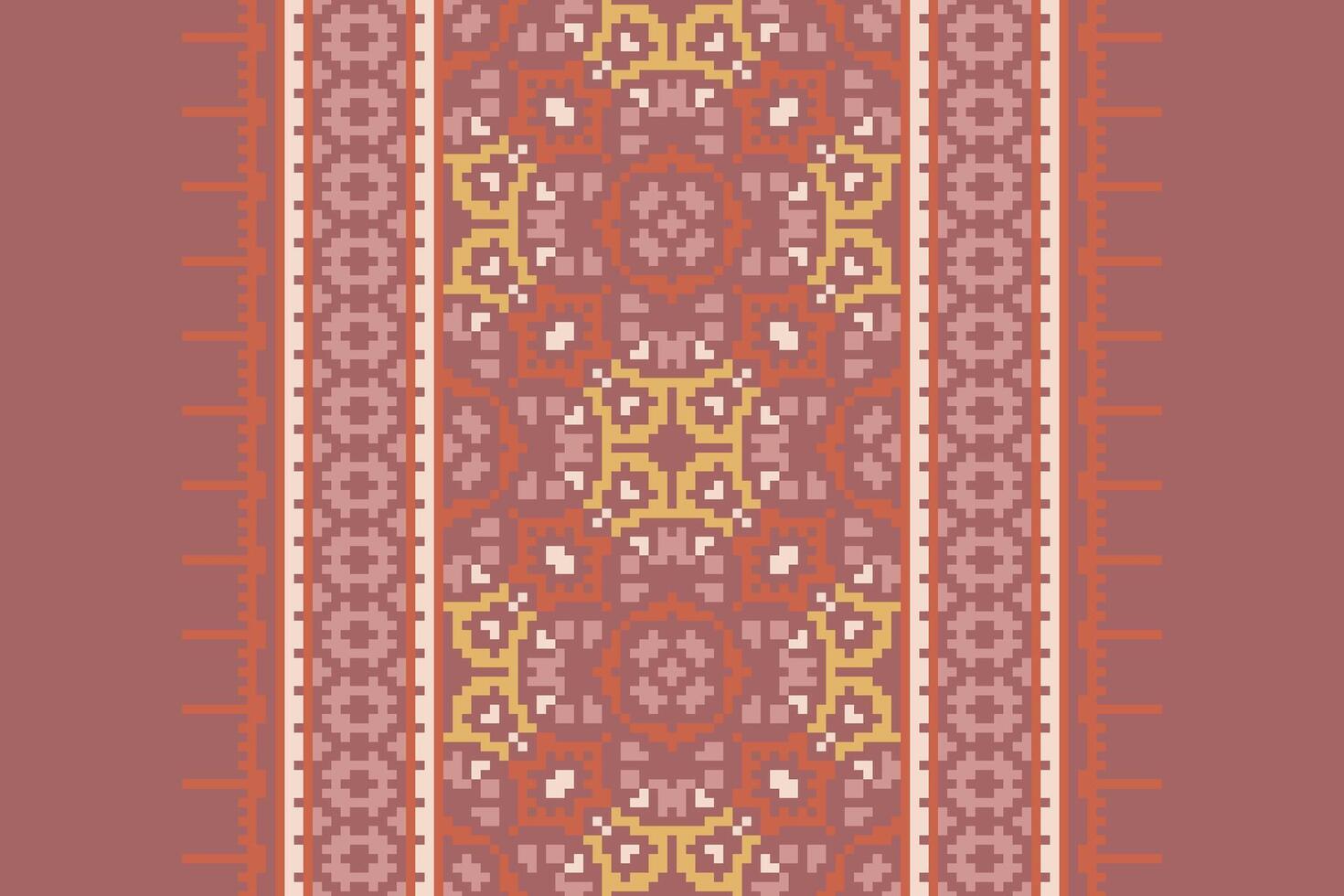 Dhoti Pattern Seamless Bandana print silk Motif embroidery, Pixel Ikat embroidery Design for Print figure tribal ink on cloth patola sari vector