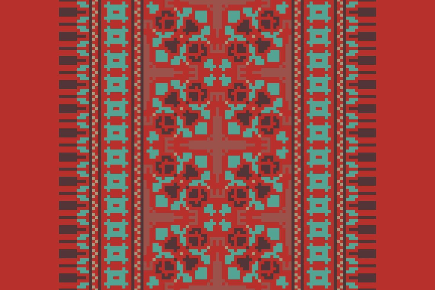 Dhoti Pattern Seamless Mughal architecture Motif embroidery, Pixel Ikat embroidery Design for Print indonesian batik motif embroidery native american kurta mughal design vector