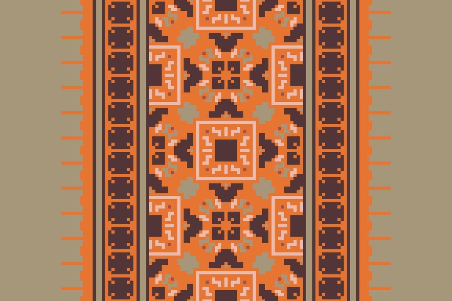 Dhoti Pattern Seamless Mughal architecture Motif embroidery, Pixel Ikat embroidery Design for Print vyshyvanka placemat quilt sarong sarong beach kurtis Indian motifs vector