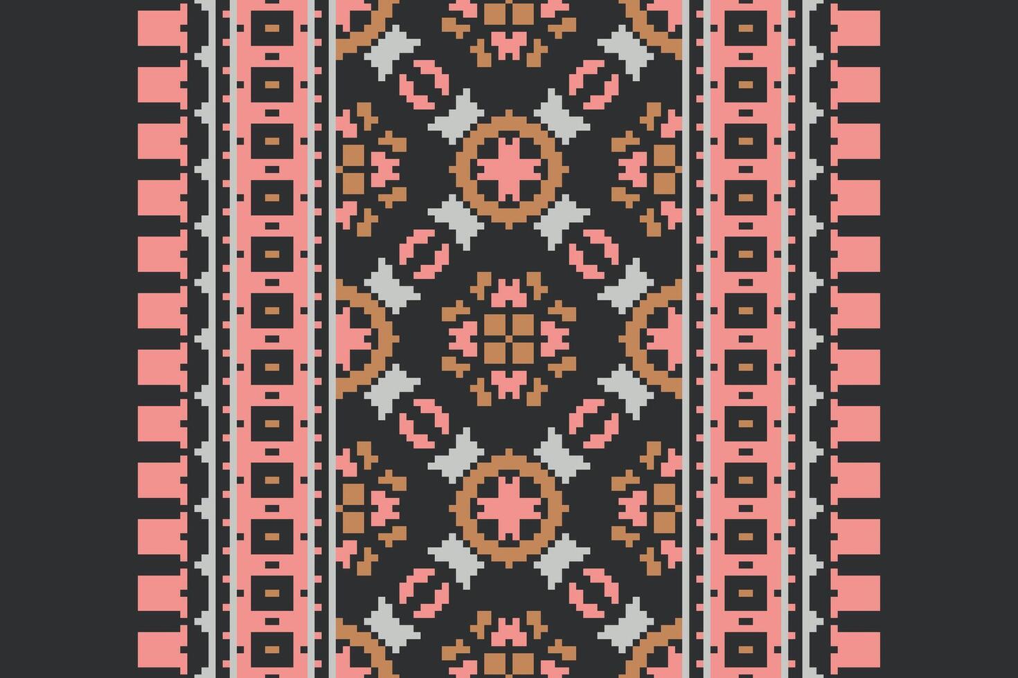 Dhoti Pattern Seamless Australian aboriginal pattern Motif embroidery, Pixel Ikat embroidery Design for Print figure tribal ink on cloth patola sari vector