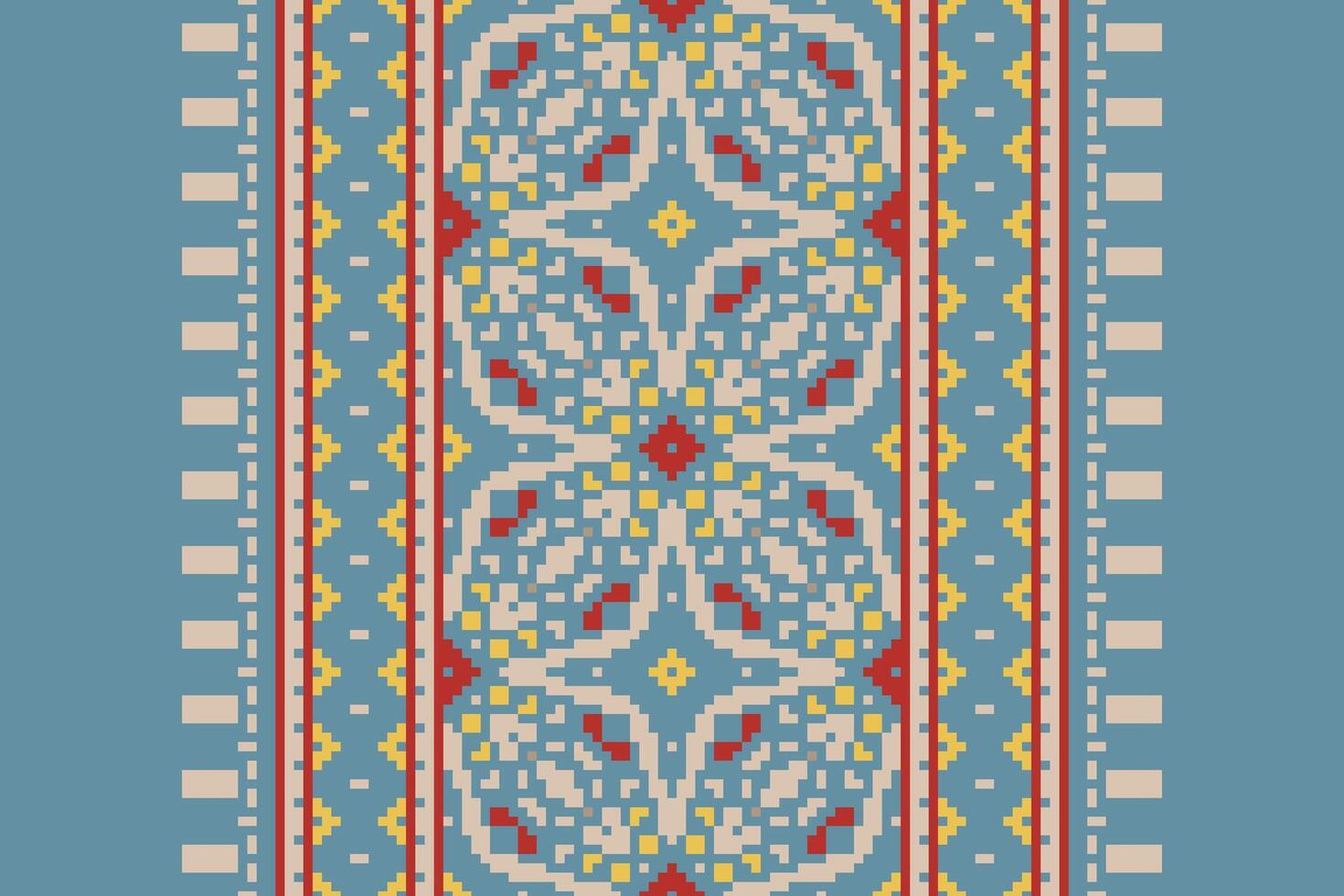 Dhoti Pattern Seamless Bandana print silk Motif embroidery, Pixel Ikat embroidery Design for Print scandinavian pattern saree ethnic nativity gypsy pattern vector