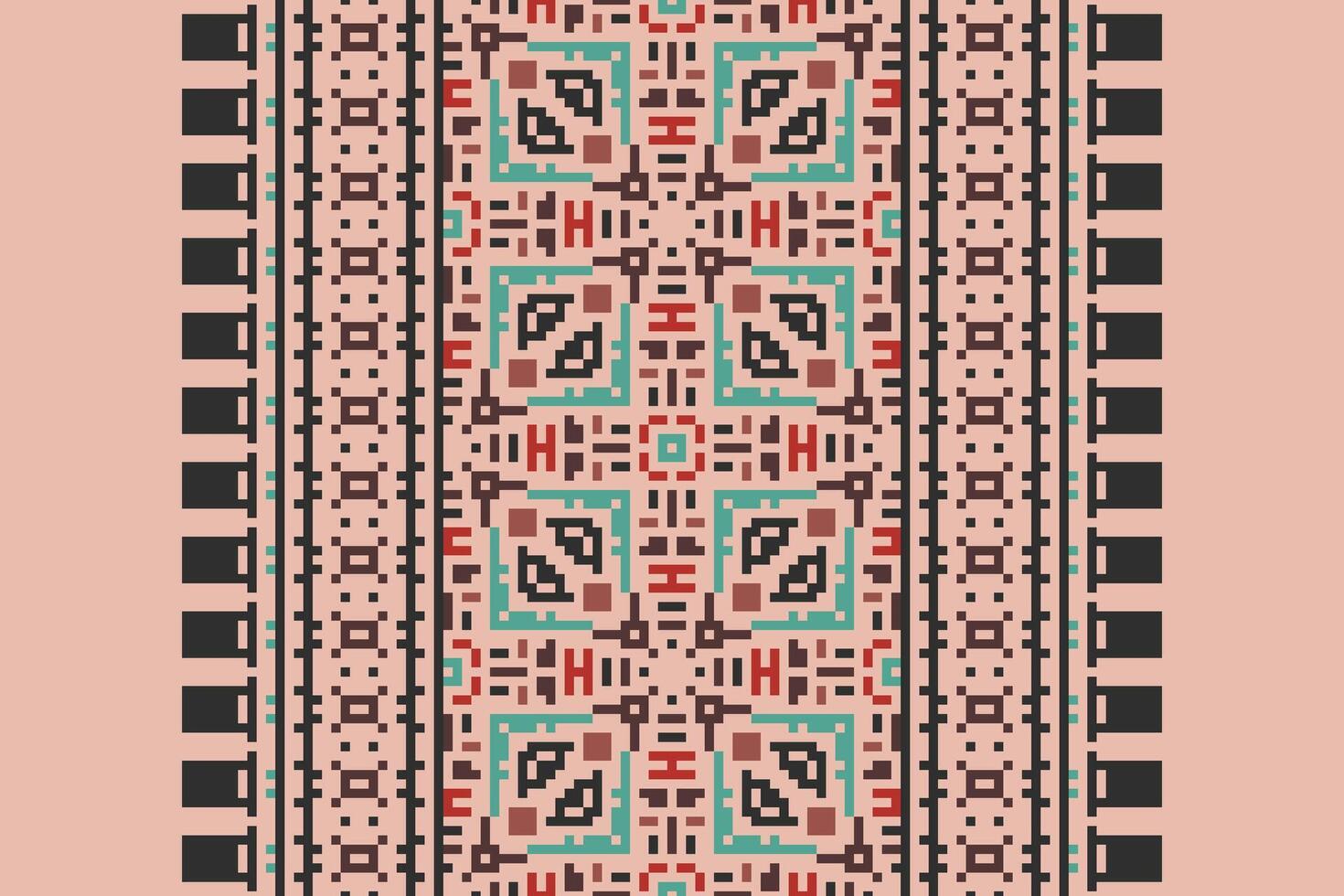 Dhoti Pattern Seamless Australian aboriginal pattern Motif embroidery, Pixel Ikat embroidery Design for Print egyptian pattern tibetan mandala bandanna vector