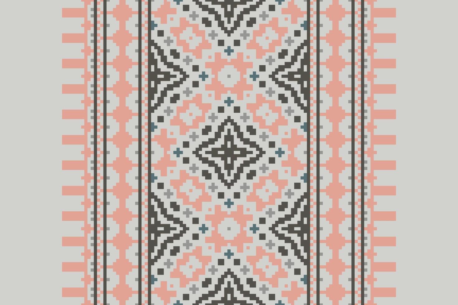 Dhoti Pattern Seamless Scandinavian pattern Motif embroidery, Pixel Ikat embroidery Design for Print scandinavian pattern saree ethnic nativity gypsy pattern vector