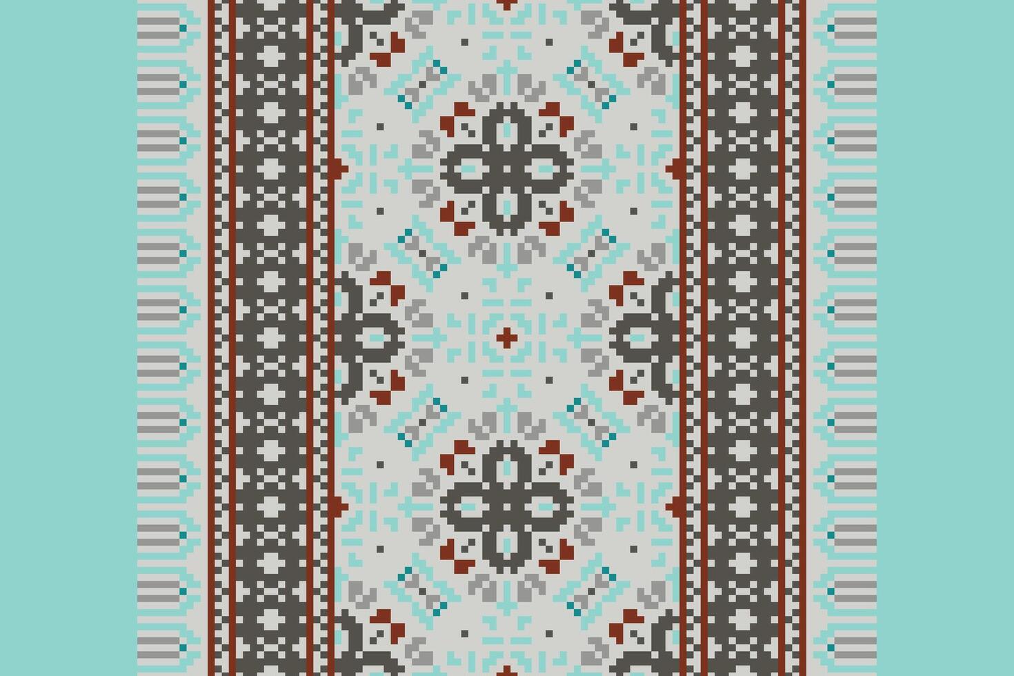 Dhoti Pattern Seamless Scandinavian pattern Motif embroidery, Pixel Ikat embroidery Design for Print australian curtain pattern geometric pillow model kurti mughal flowers vector