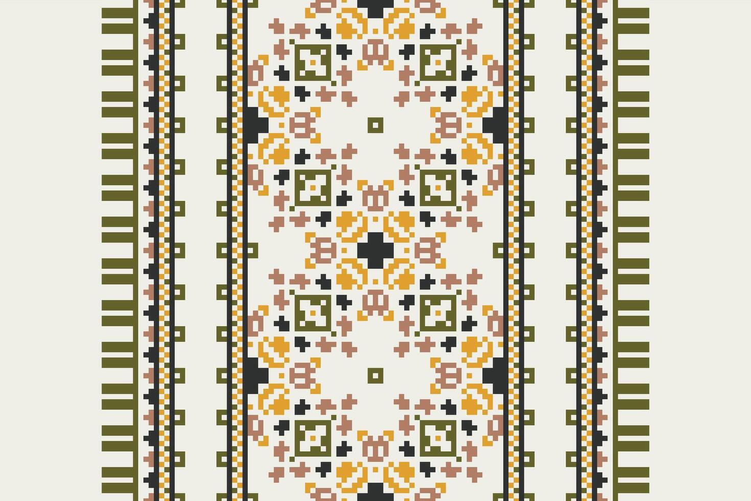 Dhoti Pattern Seamless Mughal architecture Motif embroidery, Pixel Ikat embroidery Design for Print jacquard slavic pattern folklore pattern kente arabesque vector