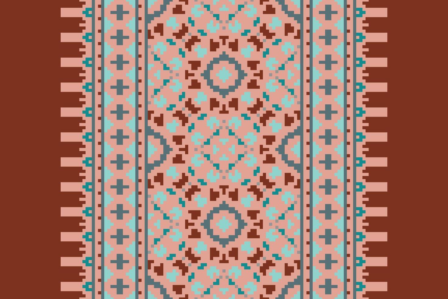 Dhoti Pattern Seamless Scandinavian pattern Motif embroidery, Pixel Ikat embroidery Design for Print kurta pattern mughal motifs tapestry pattern floral repeat vector