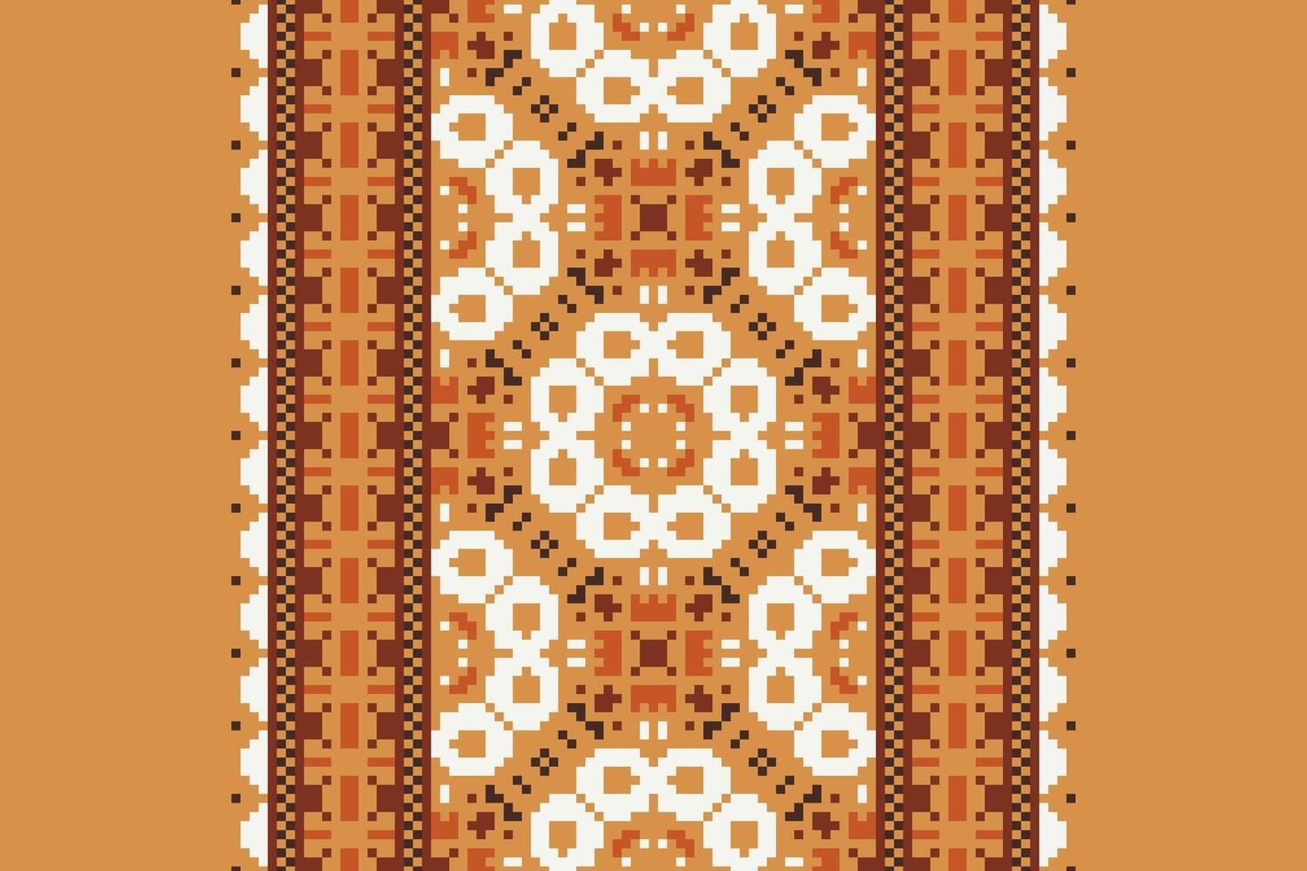 Dhoti Pattern Seamless Mughal architecture Motif embroidery, Pixel Ikat embroidery Design for Print scandinavian pattern saree ethnic nativity gypsy pattern vector