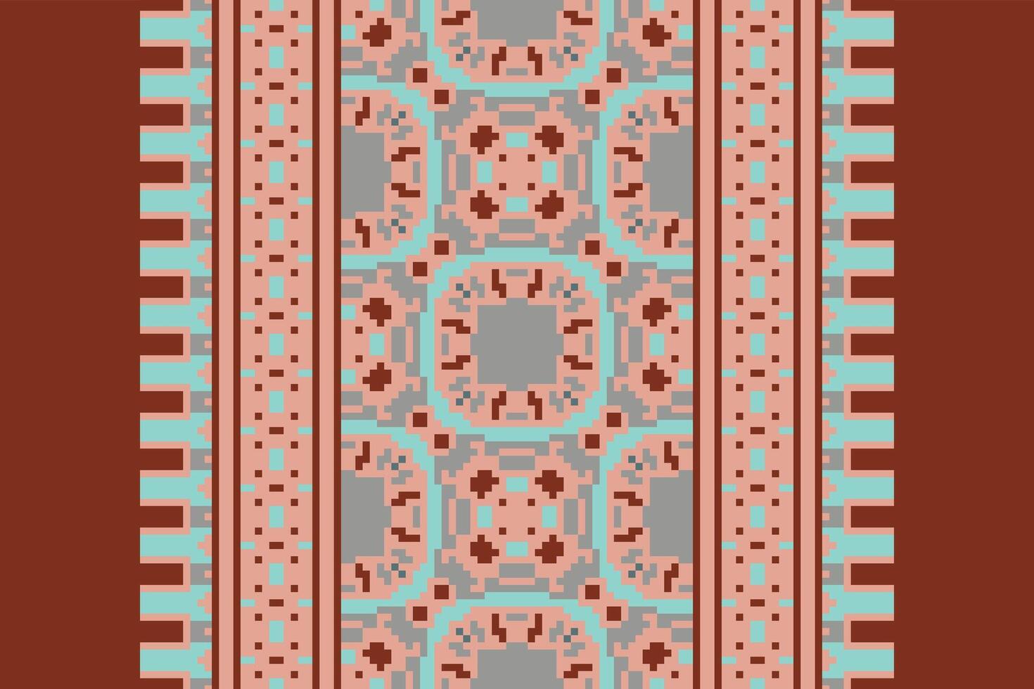 Dhoti Pattern Seamless Scandinavian pattern Motif embroidery, Pixel Ikat embroidery Design for Print tapestry floral kimono repeat pattern lacing spanish motif vector