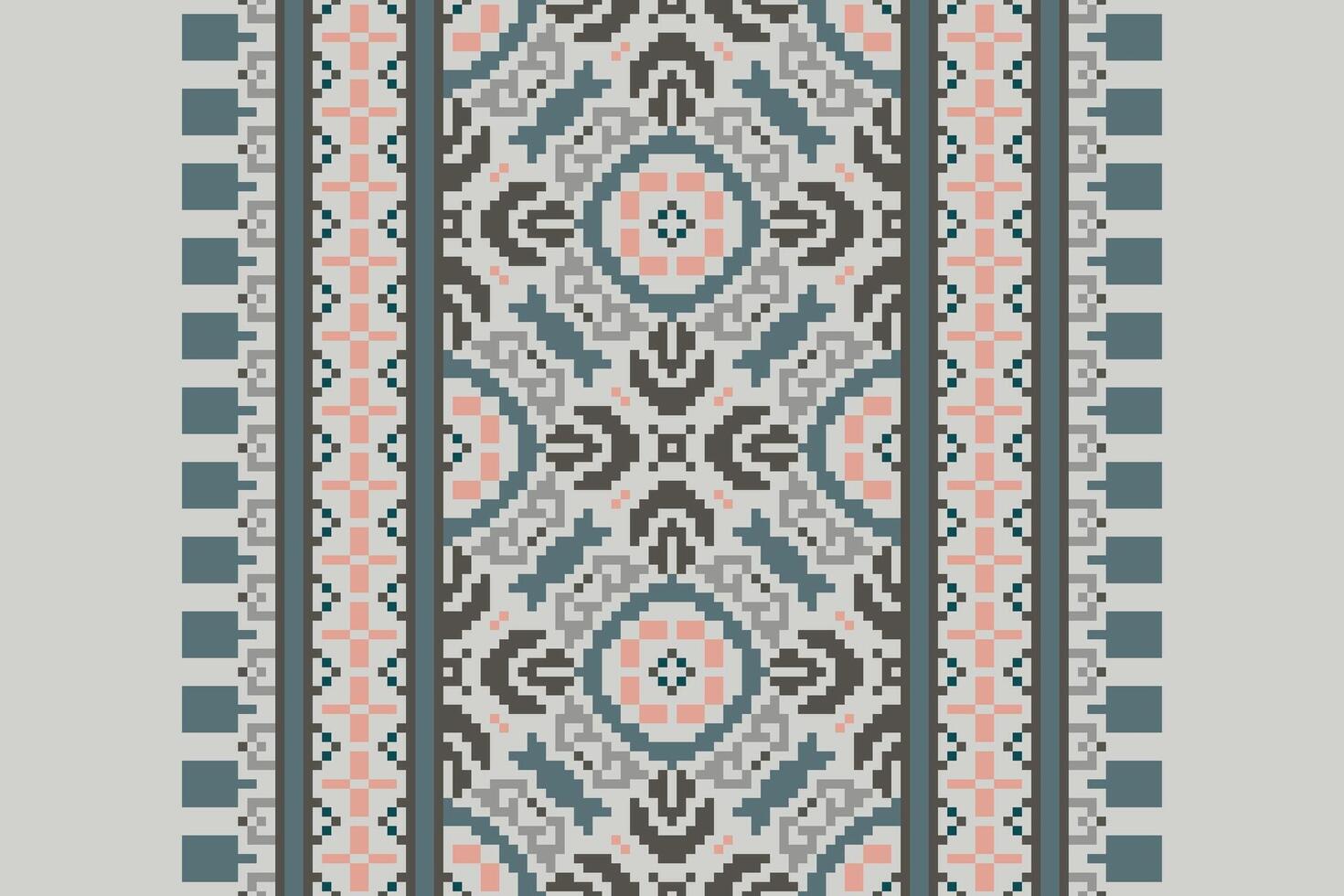 Dhoti Pattern Seamless Scandinavian pattern Motif embroidery, Pixel Ikat embroidery Design for Print pattern vintage flower folk navajo patchwork pattern vector