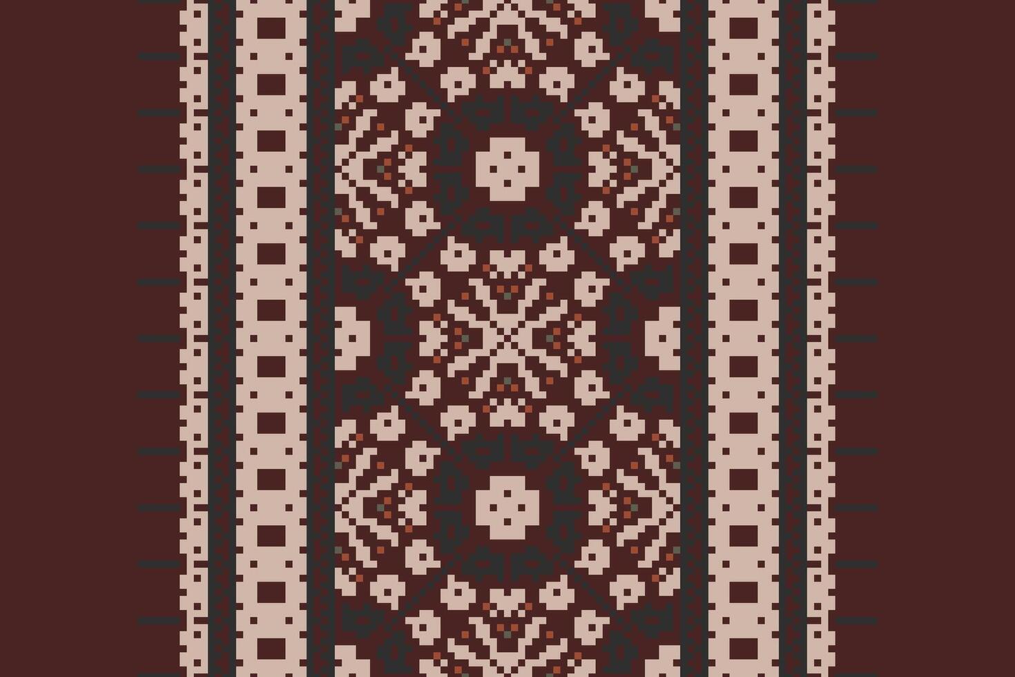 Dhoti Pattern Seamless Scandinavian pattern Motif embroidery, Pixel Ikat embroidery Design for Print egyptian pattern tibetan mandala bandanna vector