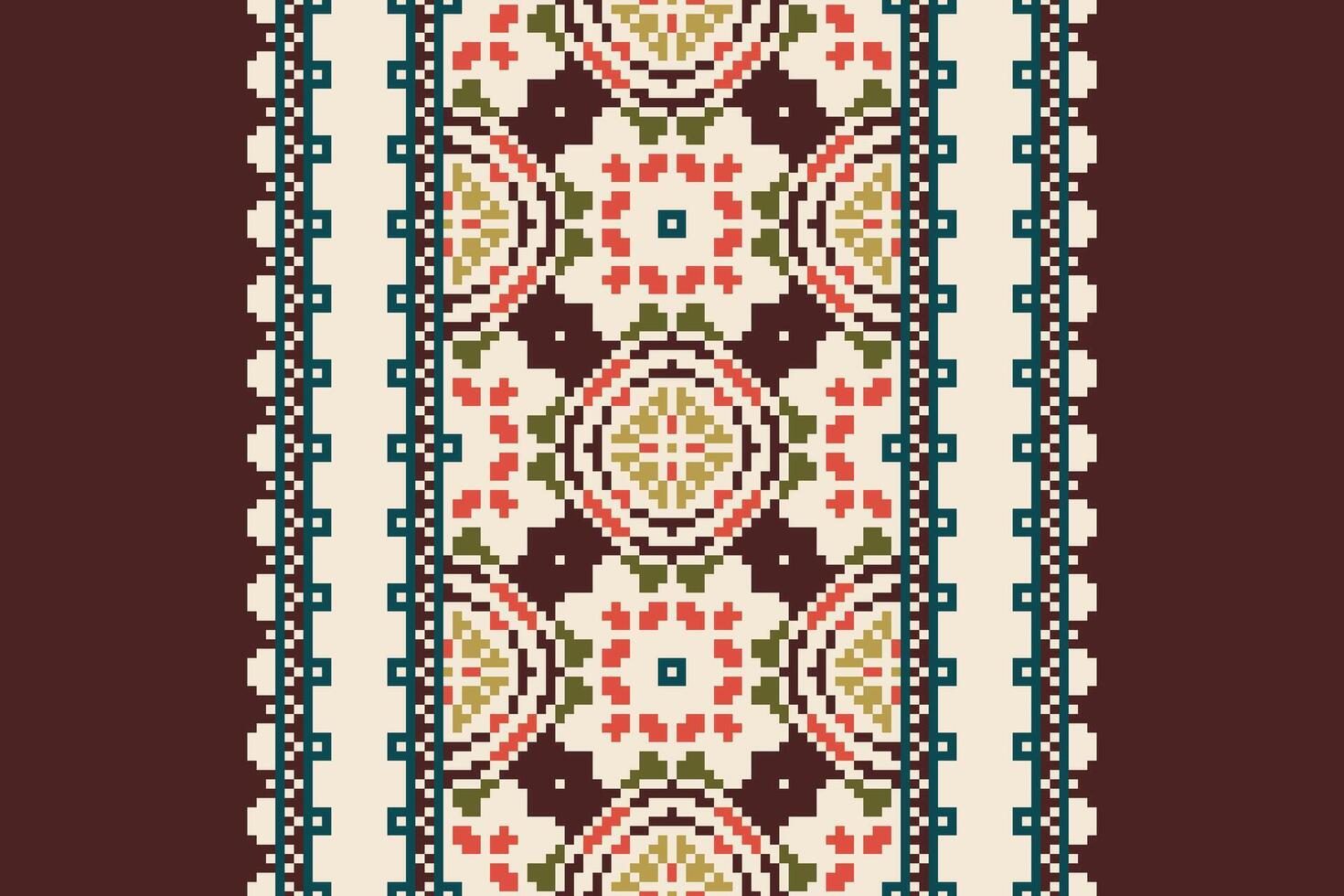 Dhoti Pants Pattern Seamless Bandana print silk Motif embroidery, Pixel Ikat embroidery Design for Print indigenous art aboriginal art pattern floral kurti mughal border vector
