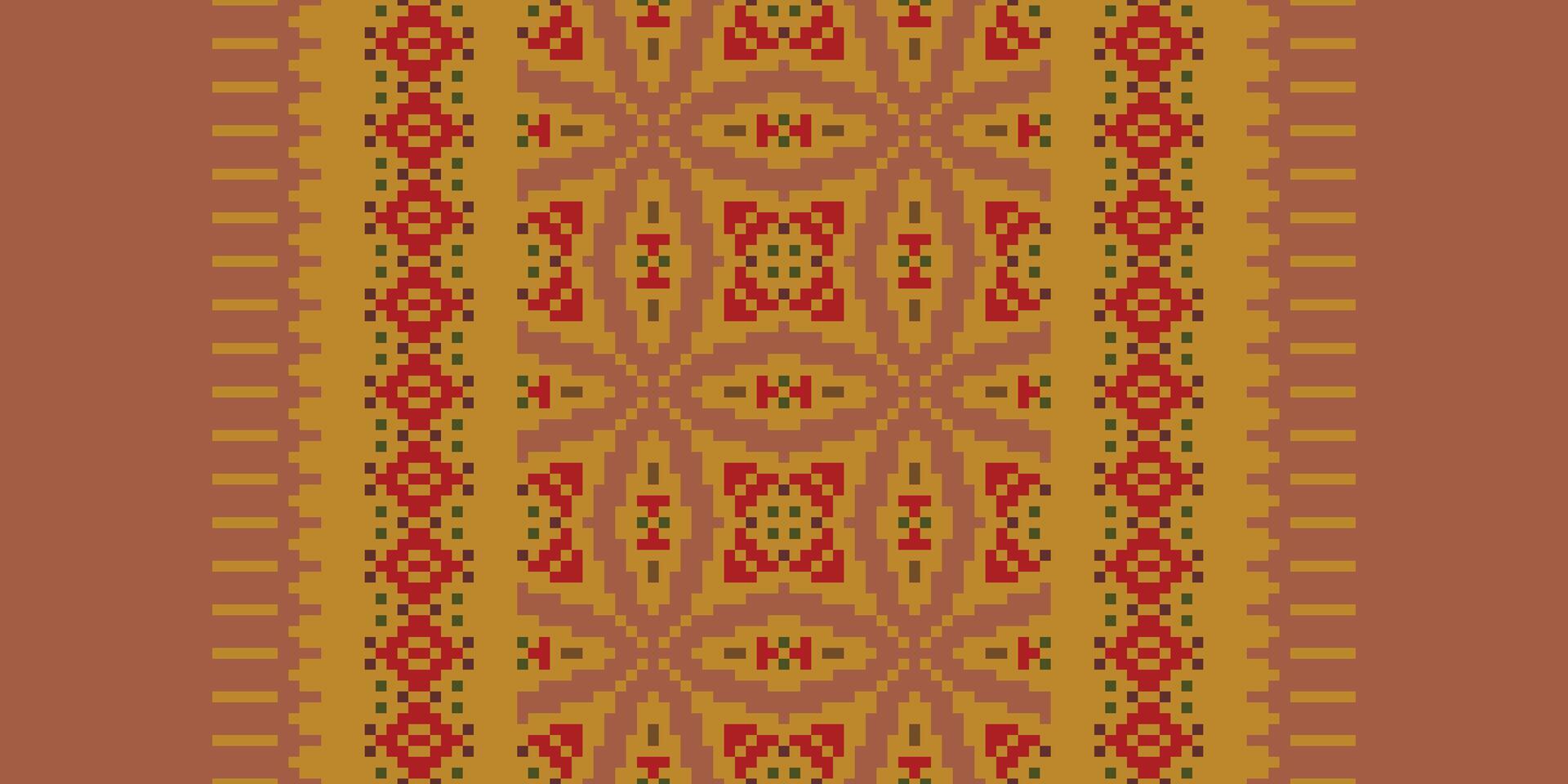 Tie dye Pattern Seamless Bandana print silk Motif embroidery, Pixel Ikat embroidery Design for Print border embroidery ancient egypt vector