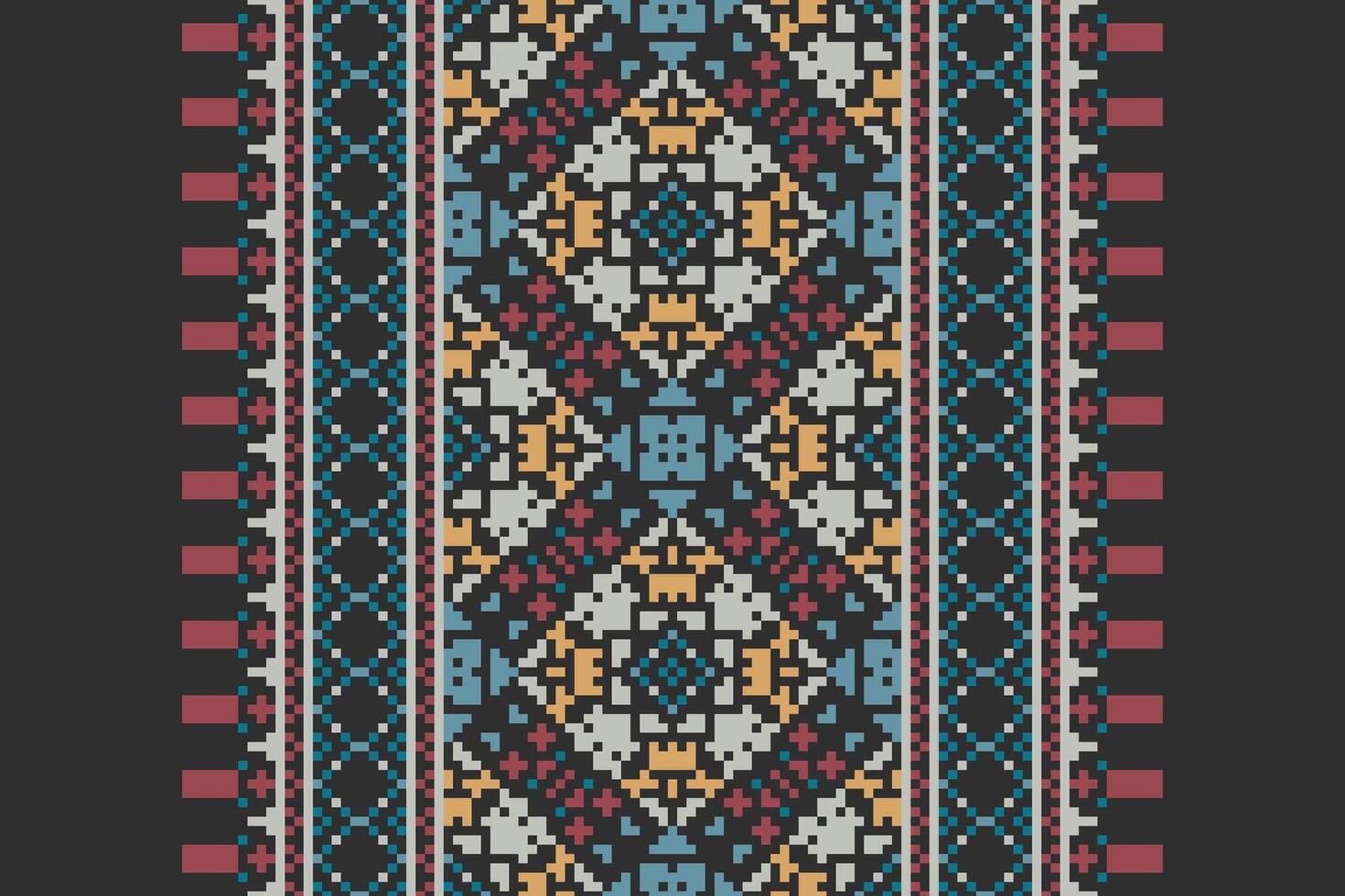 Dhoti Pants Pattern Seamless Scandinavian pattern Motif embroidery, Pixel Ikat embroidery Design for Print pattern vintage flower folk navajo patchwork pattern vector