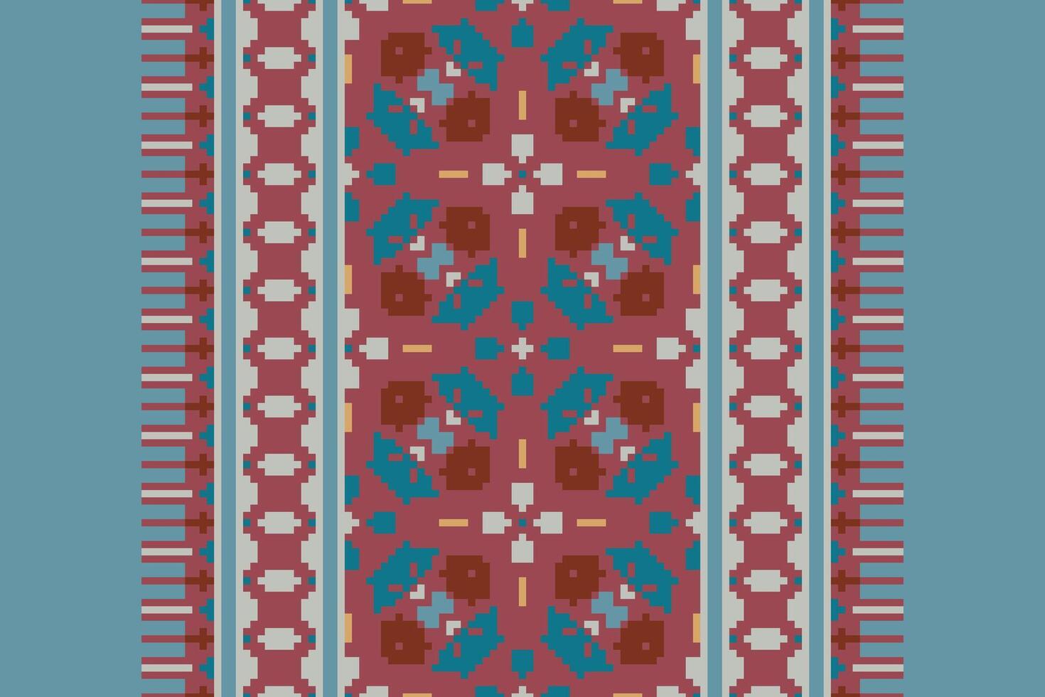 Dhoti Pants Pattern Seamless Scandinavian pattern Motif embroidery, Pixel Ikat embroidery Design for Print figure tribal ink on cloth patola sari vector