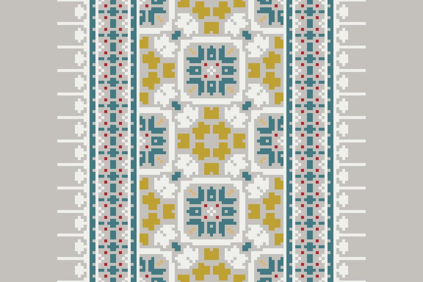 Plazo pattern Seamless Native American, Motif embroidery, Pixel Ikat embroidery Design for Print egyptian pattern tibetan mandala bandanna vector