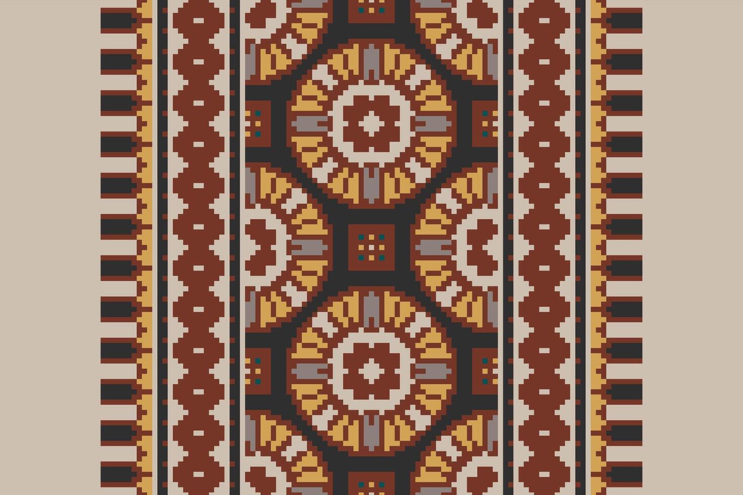 Plazo pattern Seamless Native American, Motif embroidery, Pixel Ikat embroidery Design for Print indonesian batik motif embroidery native american kurta mughal design vector