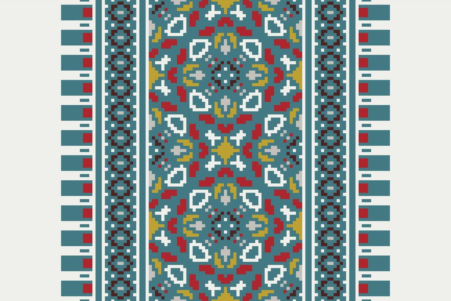 Plazo pattern Seamless Native American, Motif embroidery, Pixel Ikat embroidery Design for Print pattern vintage flower folk navajo patchwork pattern vector