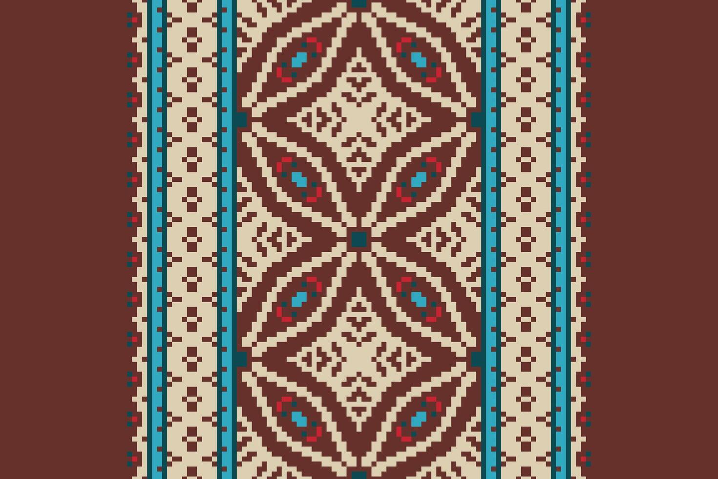 Plazo pattern Seamless Bandana print silk Motif embroidery, Pixel Ikat embroidery Design for Print kurta pattern mughal motifs tapestry pattern floral repeat vector