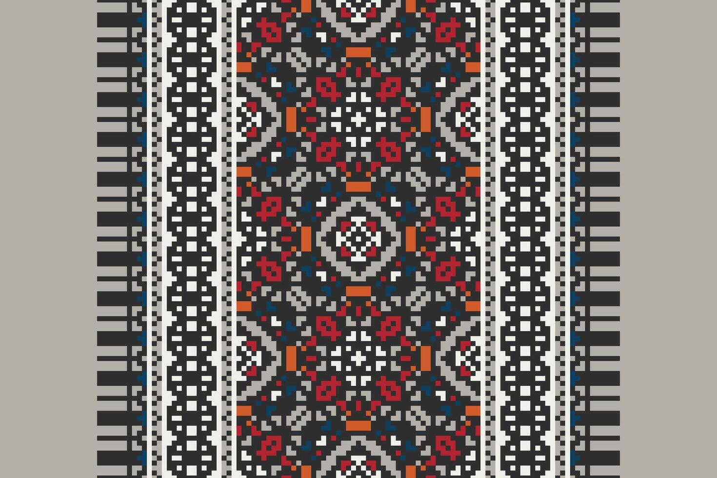 Plazo pattern Seamless Mughal architecture Motif embroidery, Pixel Ikat embroidery Design for Print scarf hijab pattern kerchief Pixel Ikat Silk kurti model mughal patterns vector