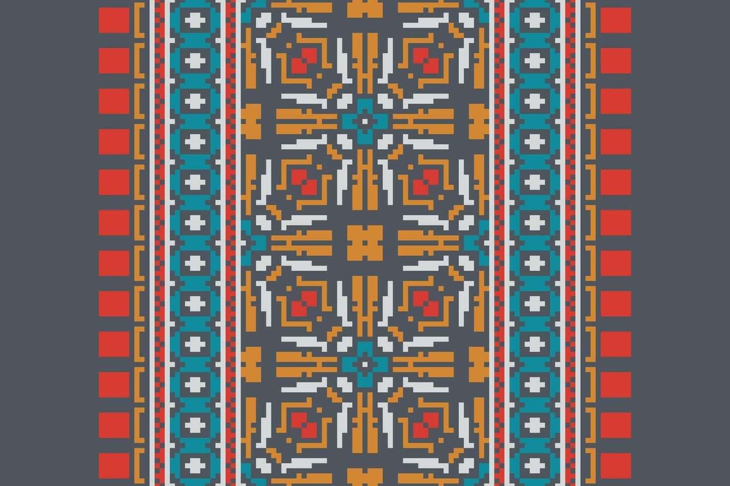 Plazo pattern Seamless Mughal architecture Motif embroidery, Pixel Ikat embroidery Design for Print scandinavian pattern saree ethnic nativity gypsy pattern vector