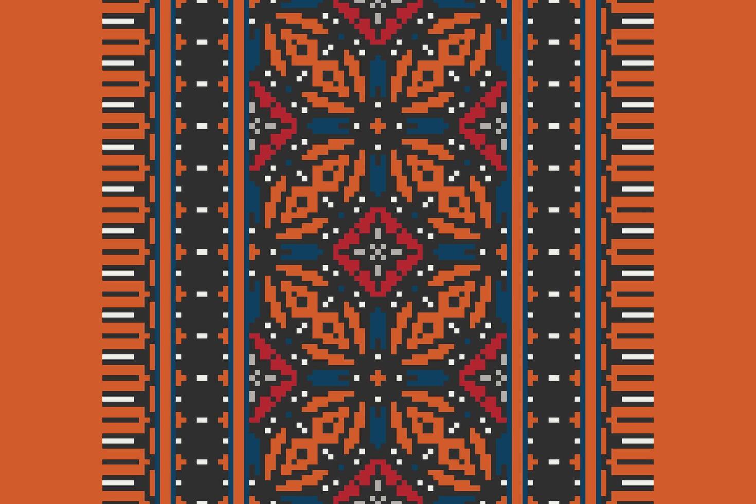 Plazo pattern Seamless Mughal architecture Motif embroidery, Pixel Ikat embroidery Design for Print indigenous art aboriginal art pattern floral kurti mughal border vector