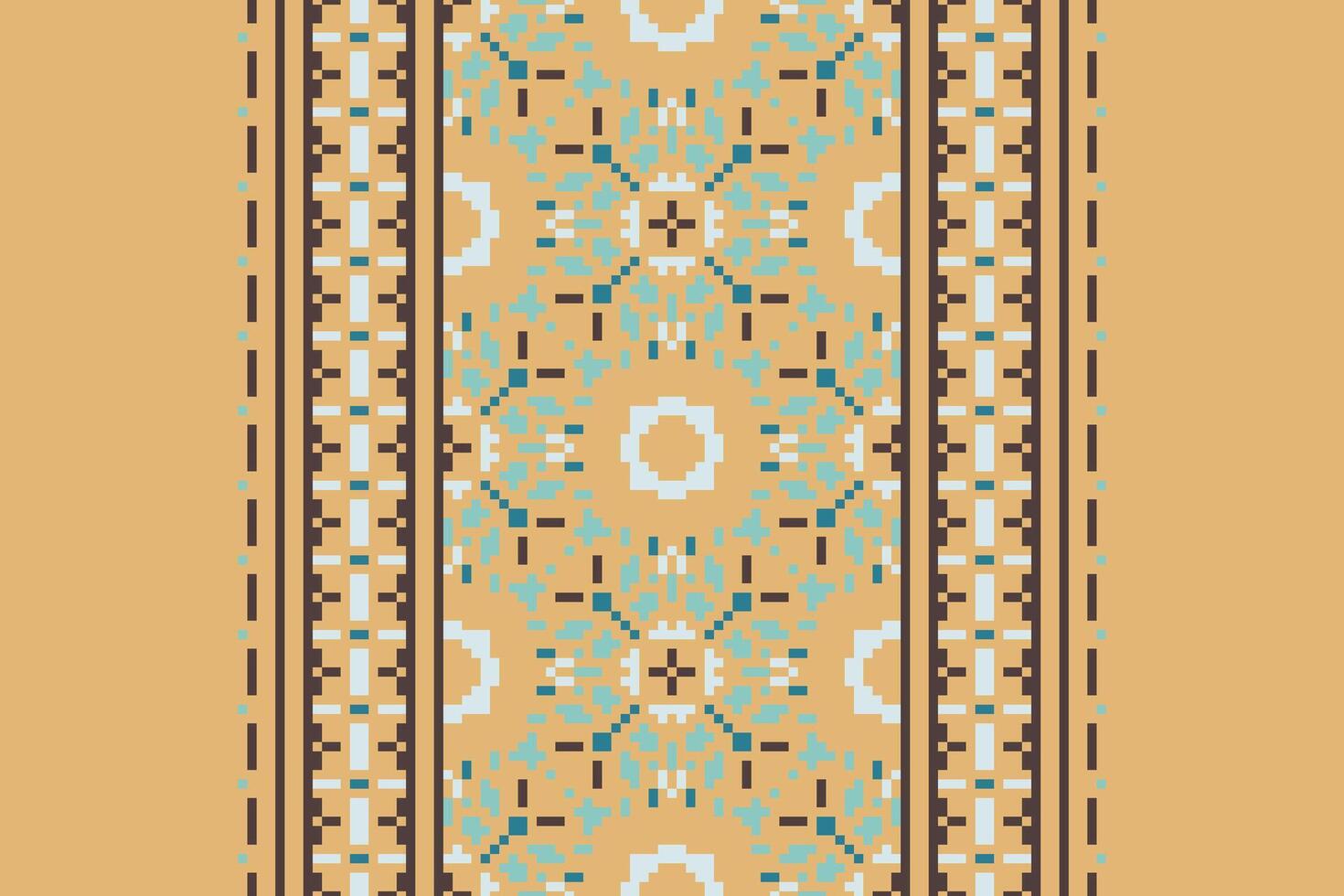 Banarasi Pattern Seamless Native American, Motif embroidery, Pixel Ikat embroidery Design for Print Texture fabric saree sari carpet. kurta patola saree vector