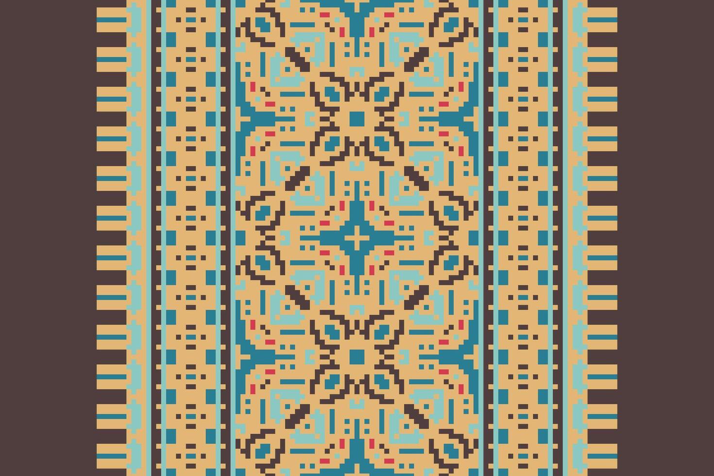Banarasi Pattern Seamless Native American, Motif embroidery, Pixel Ikat embroidery Design for Print endless arabesque cloth dupatta shawl bandana print silk kurta men vector