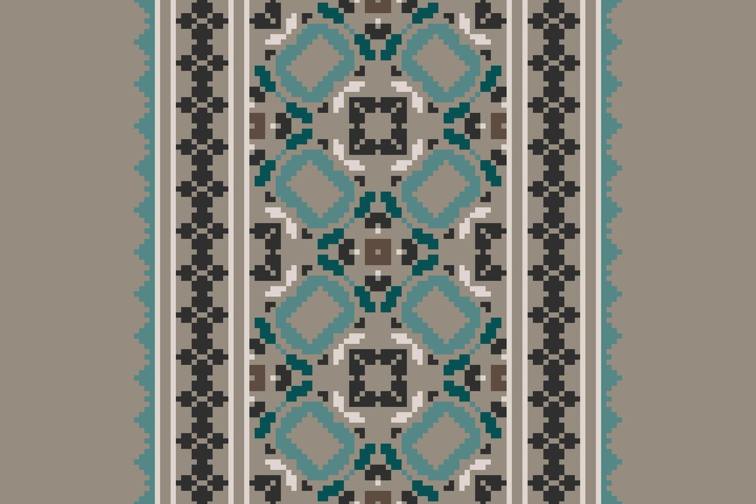 Plazo pattern Seamless Scandinavian pattern Motif embroidery, Pixel Ikat embroidery Design for Print tapestry floral kimono repeat pattern lacing spanish motif vector